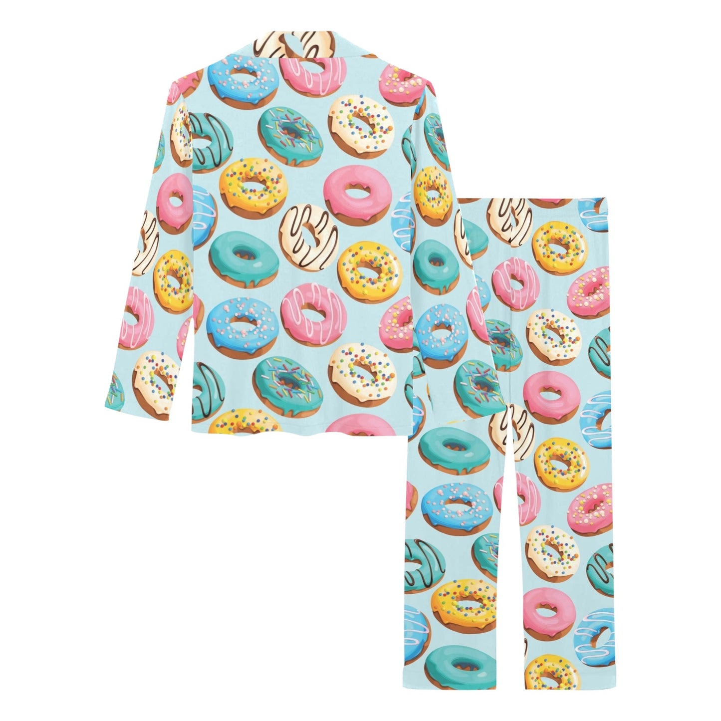 Donut Pattern Print Design DN05 Women's Long Pajama Set