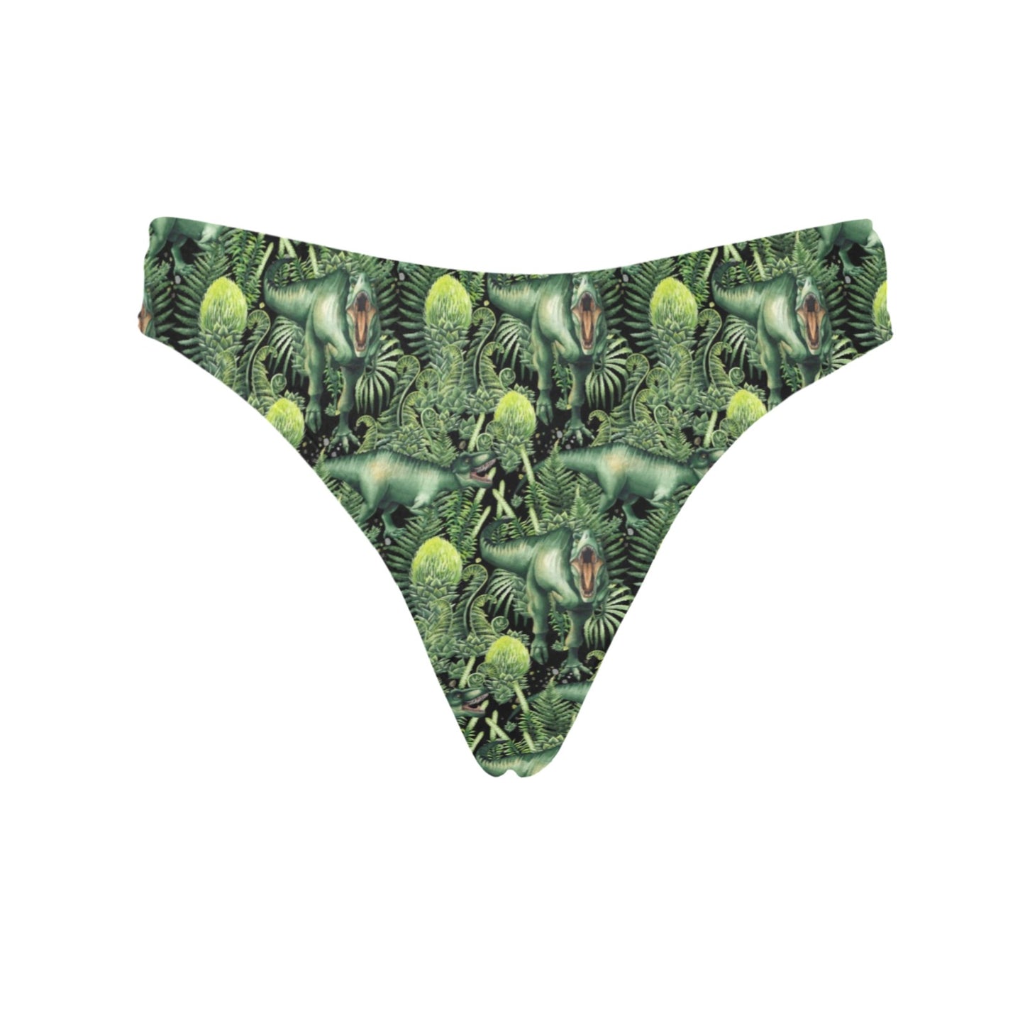 Dinosaur T Rex Print Pattern Women's Thongs