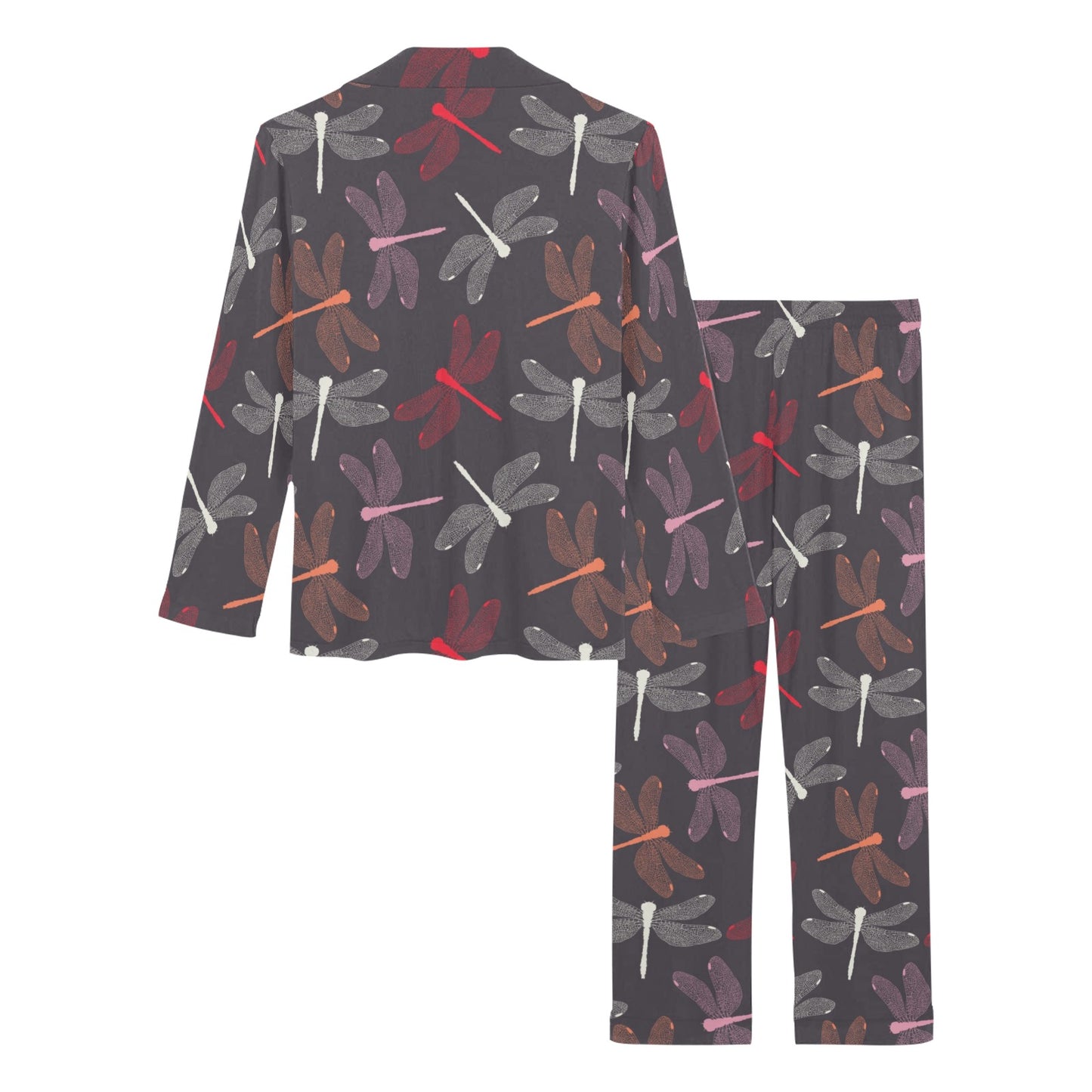 Dragonfly Pattern Print Design 01 Women's Long Pajama Set