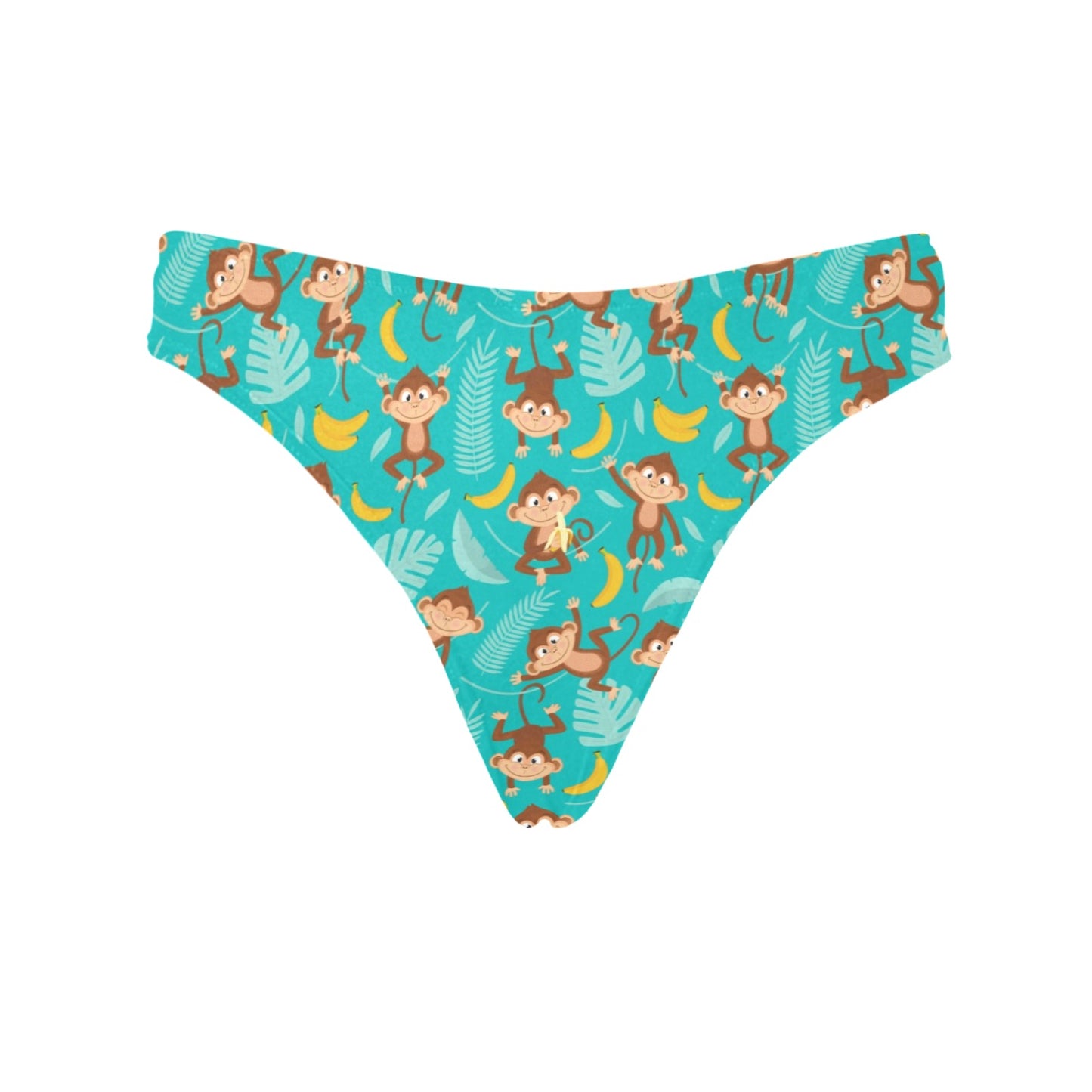Monkey Happy Design Themed Print Women's Thongs