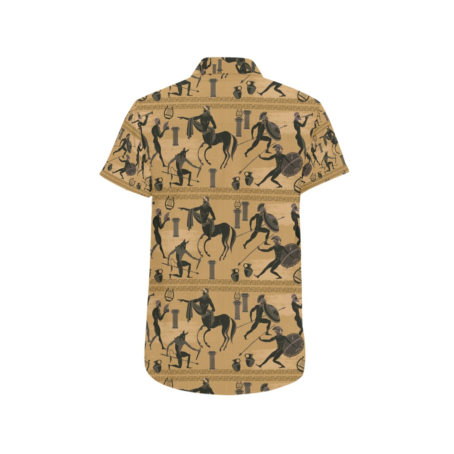 Ancient Greek Statue Print Design LKS304 Men Short Sleeve Button Up Shirt