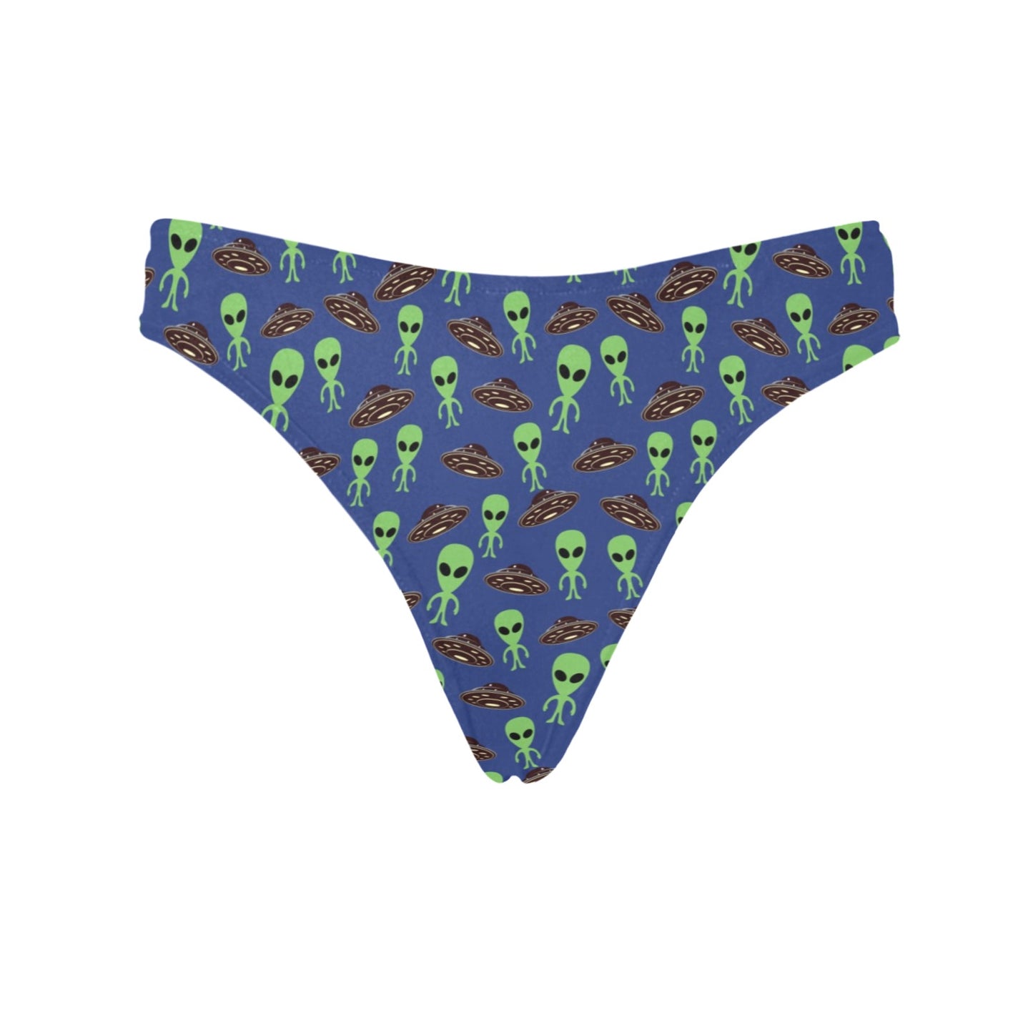 Alien Green UFO Pattern Women's Thongs