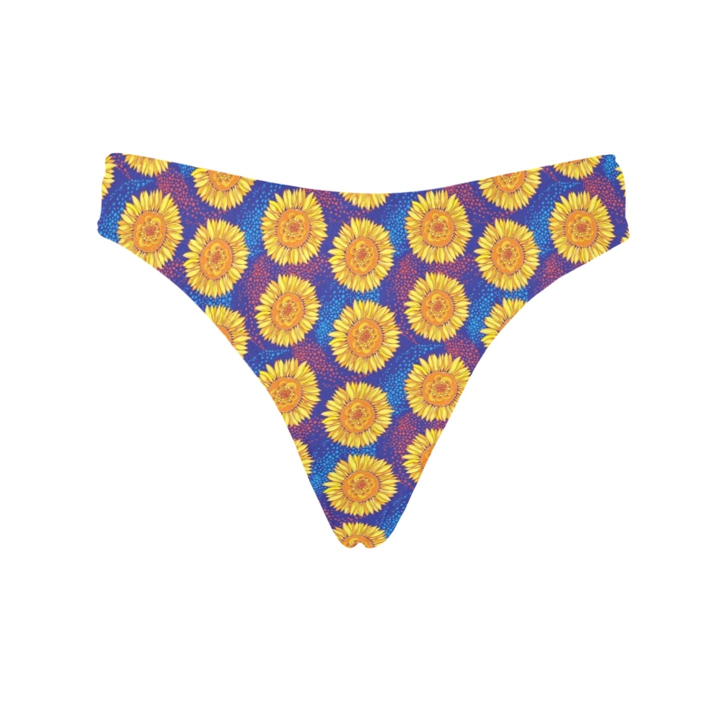 Sunflower Hand Drawn Style Print Women's Thongs