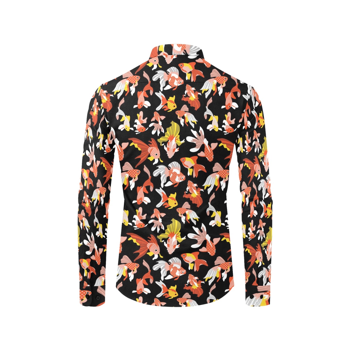 Goldfish Print Design LKS401 Men's Long Sleeve Dress Shirt