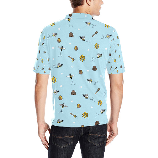 Honey Bee Print Design LKS307 Men Polo Shirt