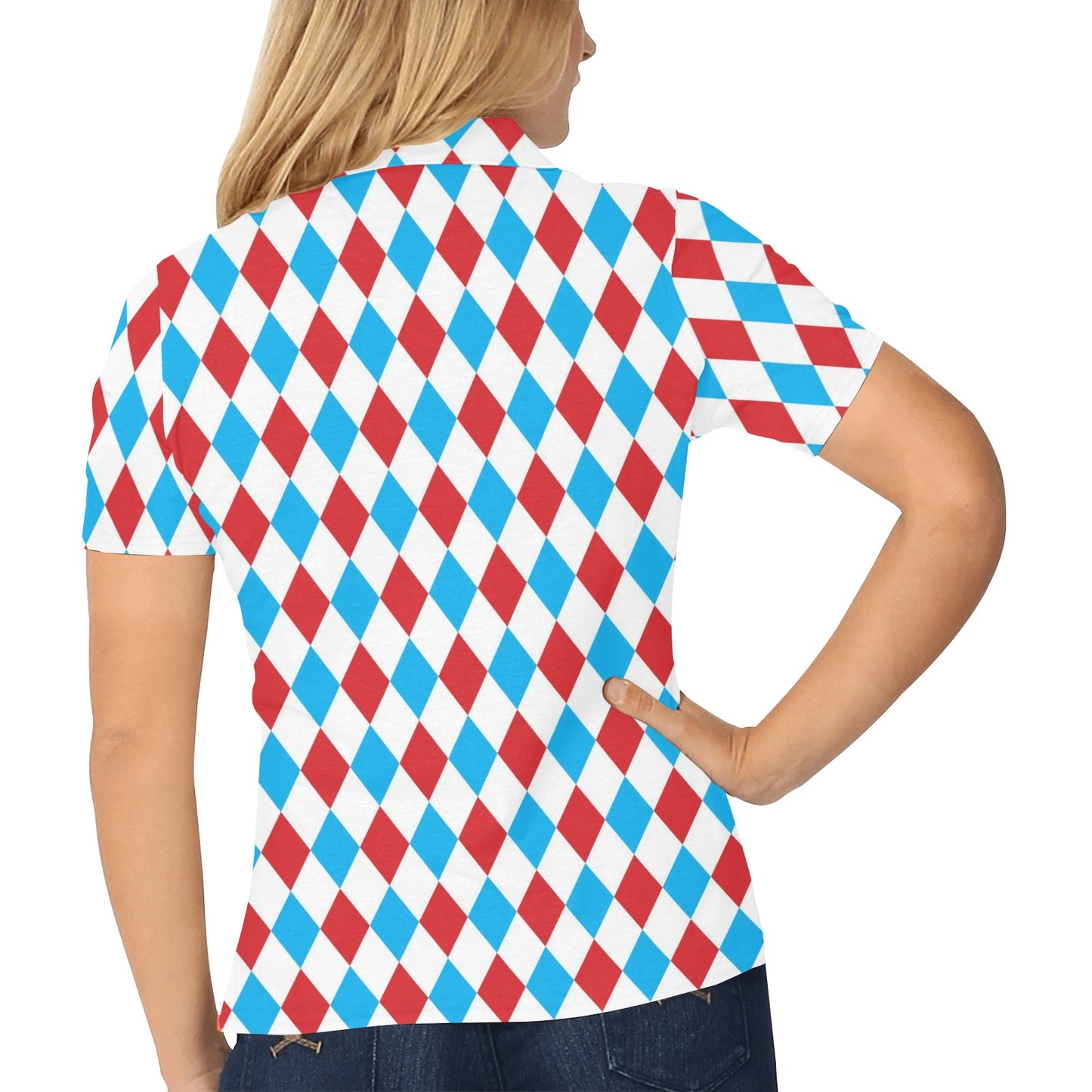 Harlequin Print Design LKS402 Women's Polo Shirt