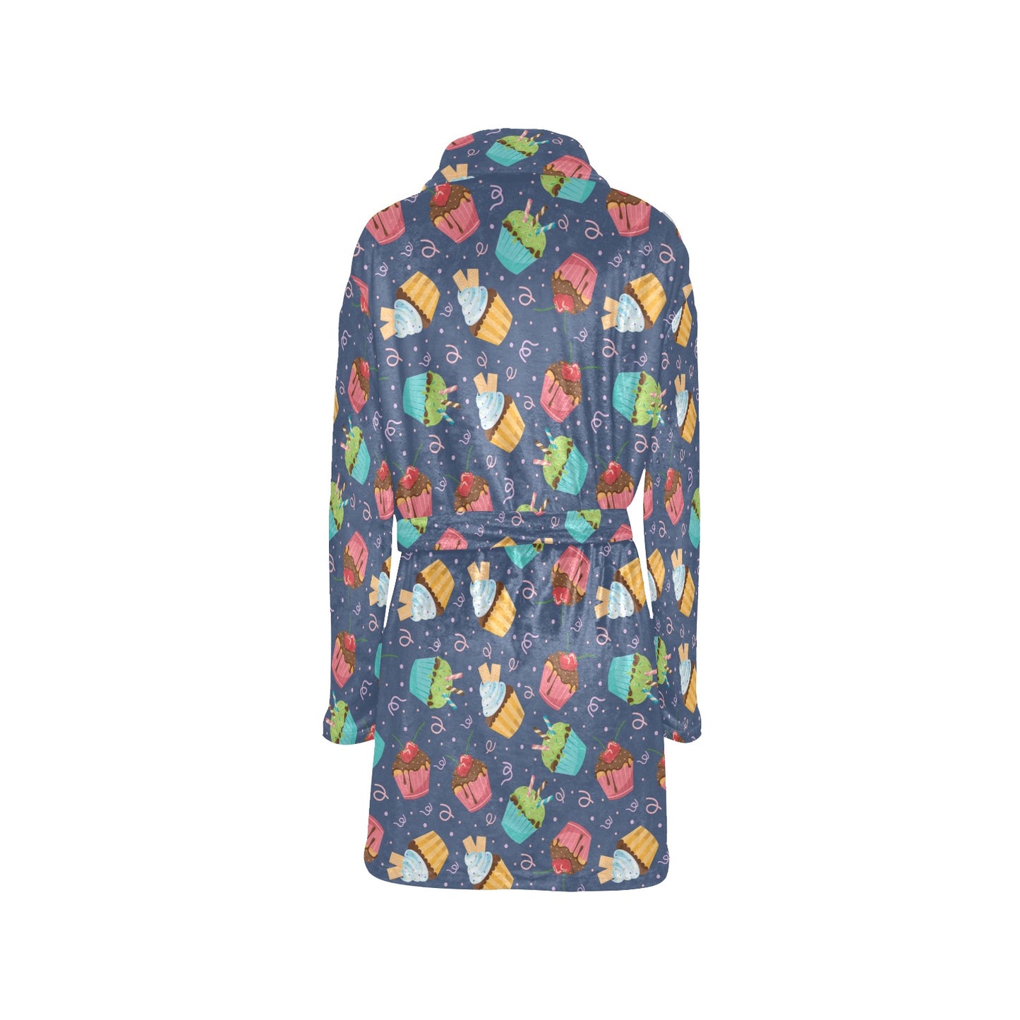 Cupcake Pattern Print Design 02 Women's Fleece Robe