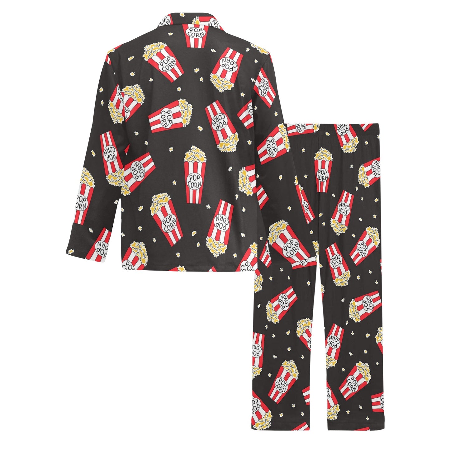 Popcorn Pattern Print Design A01 Men's Long Pajama Set