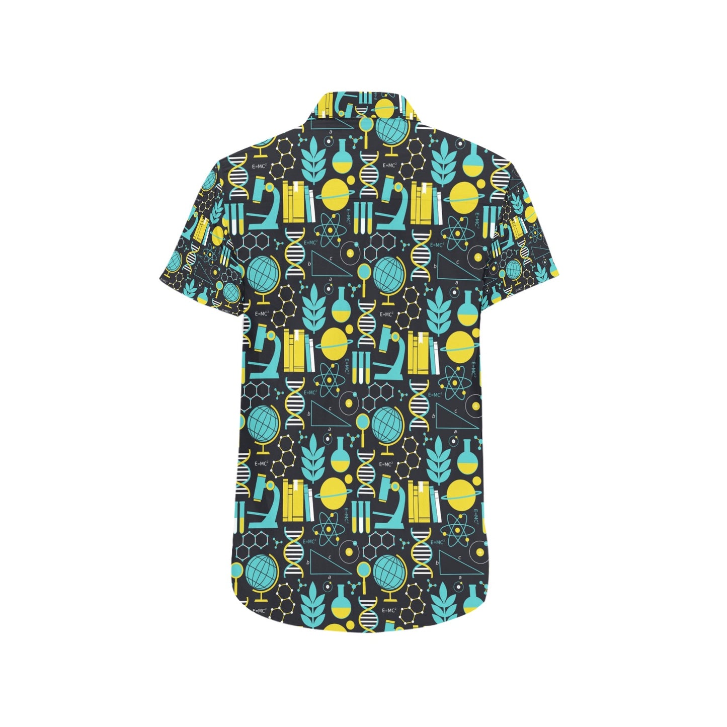 Science Print Design LKS301 Men Short Sleeve Button Up Shirt