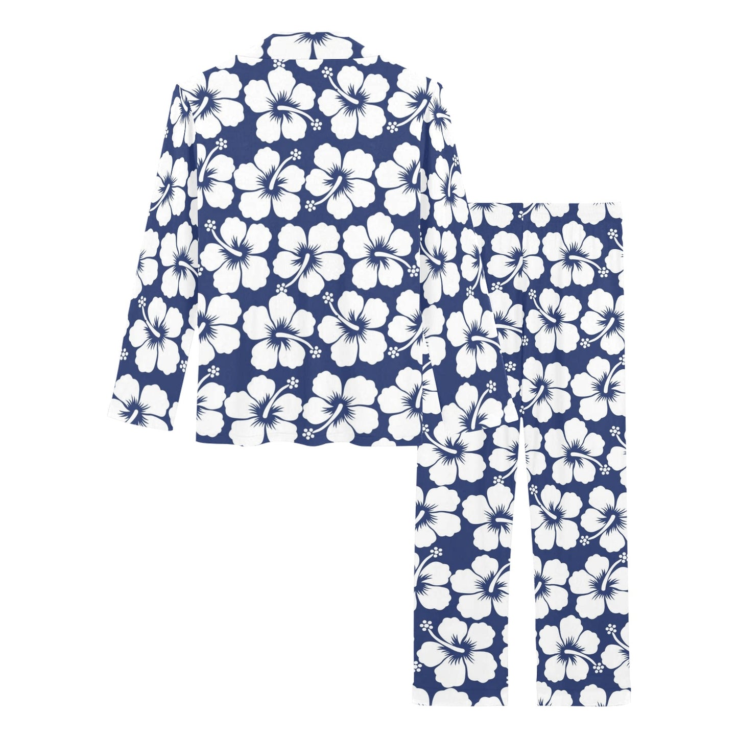 Hibiscus Pattern Print Design HB013 Women's Long Pajama Set