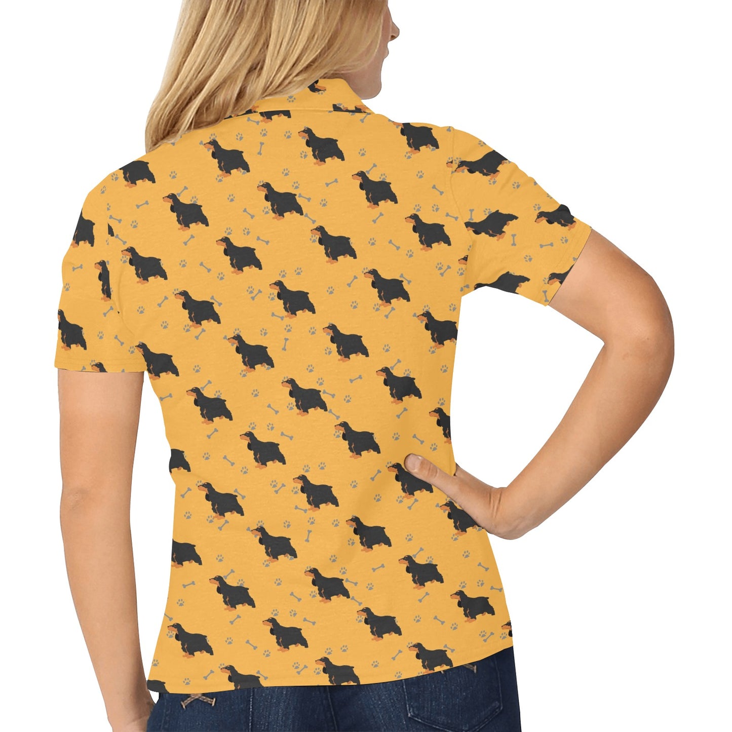 Cocker Pattern Print Design 01 Women's Polo Shirt