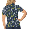 Eiffel Tower Star Print Women's Polo Shirt