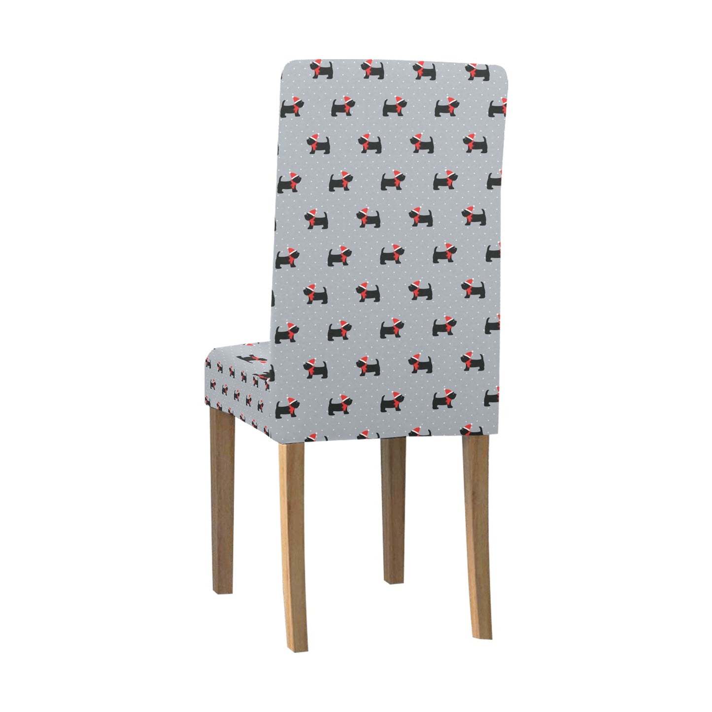 Scottish Christmas Themed Terriers Print Design LKS3018 Dining Chair Slipcover