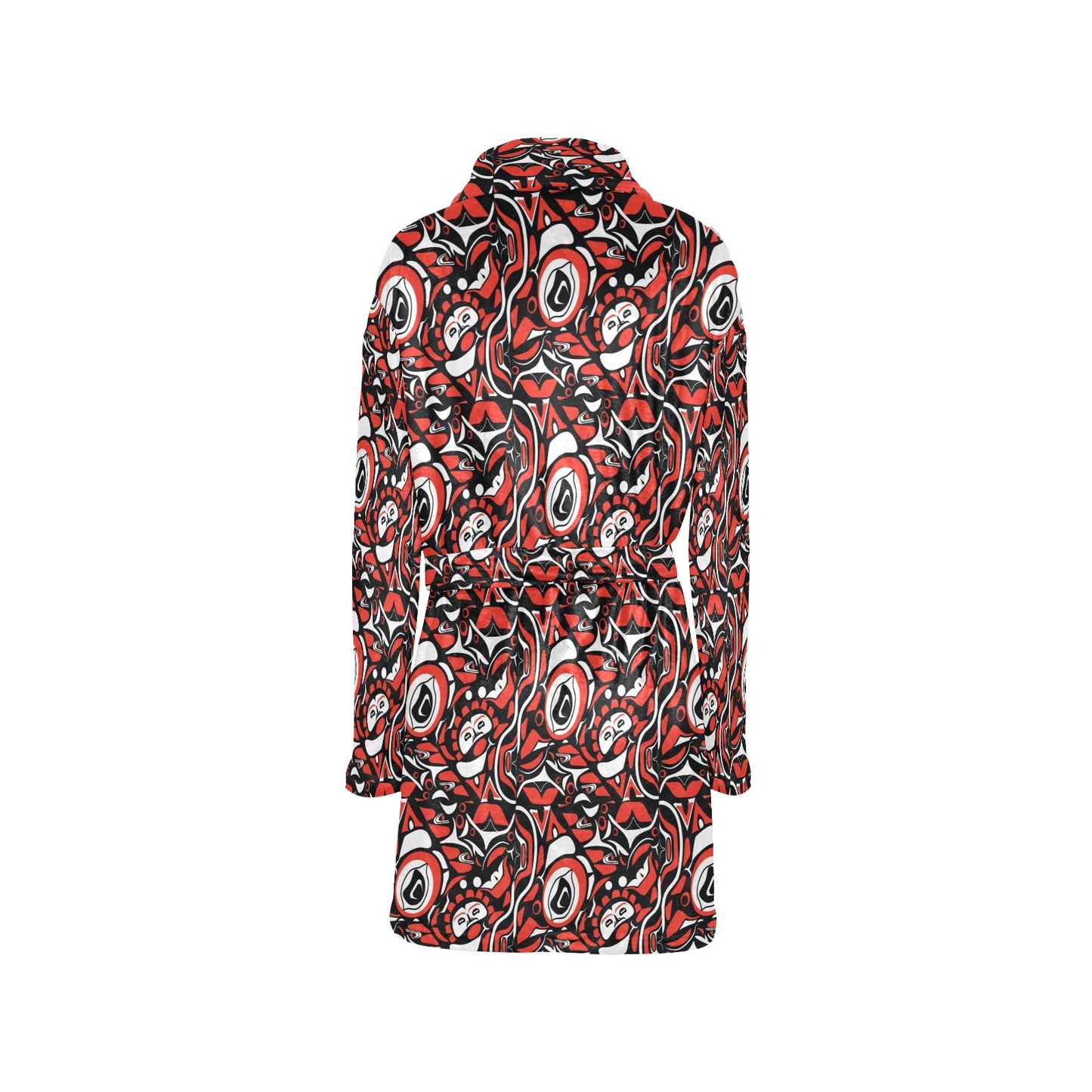 Native North American Themed Print Women's Fleece Robe