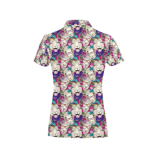 Sheep Print Design LKS403 Women's Polo Shirt