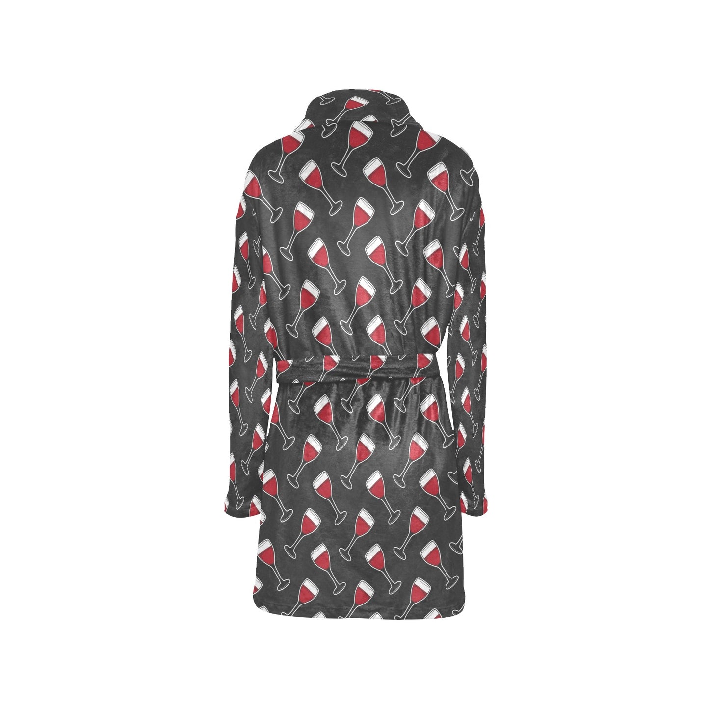 Wine Print Design LKS308 Women's Fleece Robe