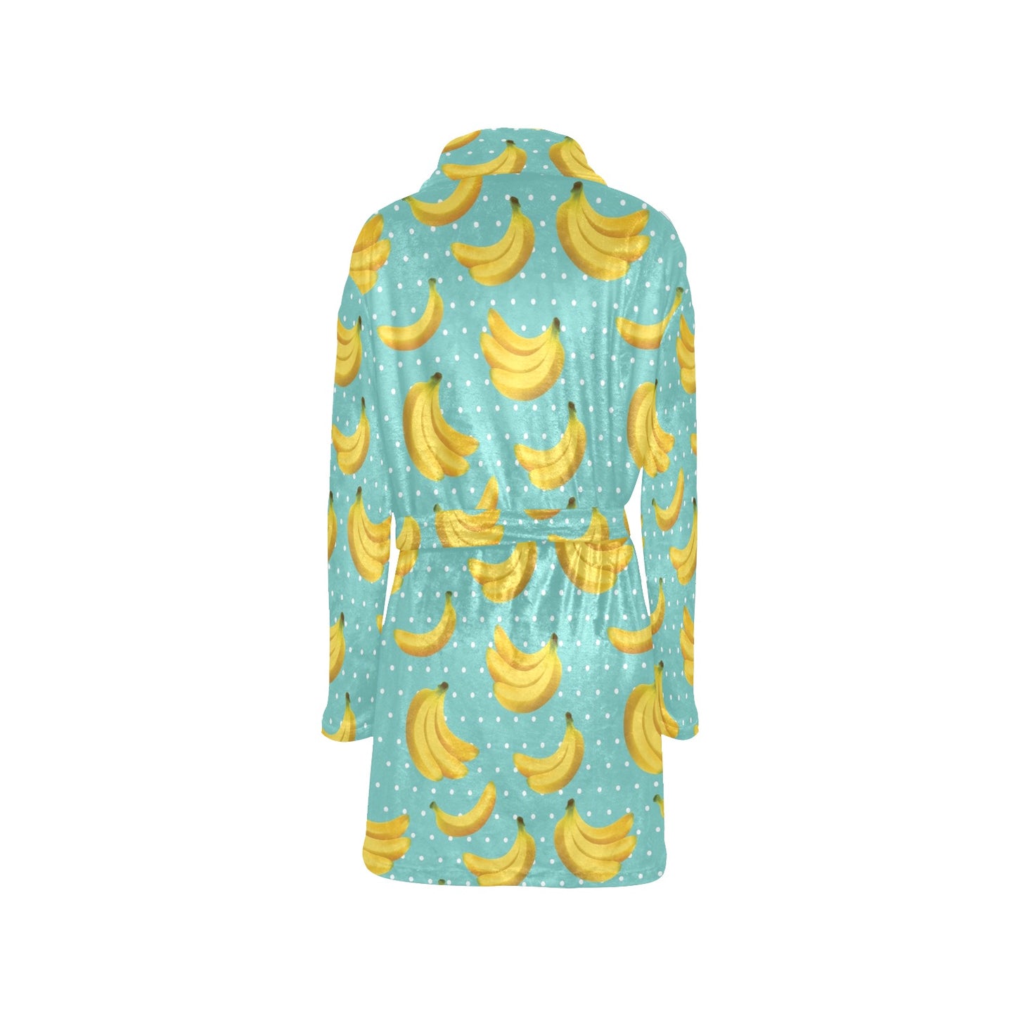 Banana Pattern Print Design BA02 Women's Fleece Robe
