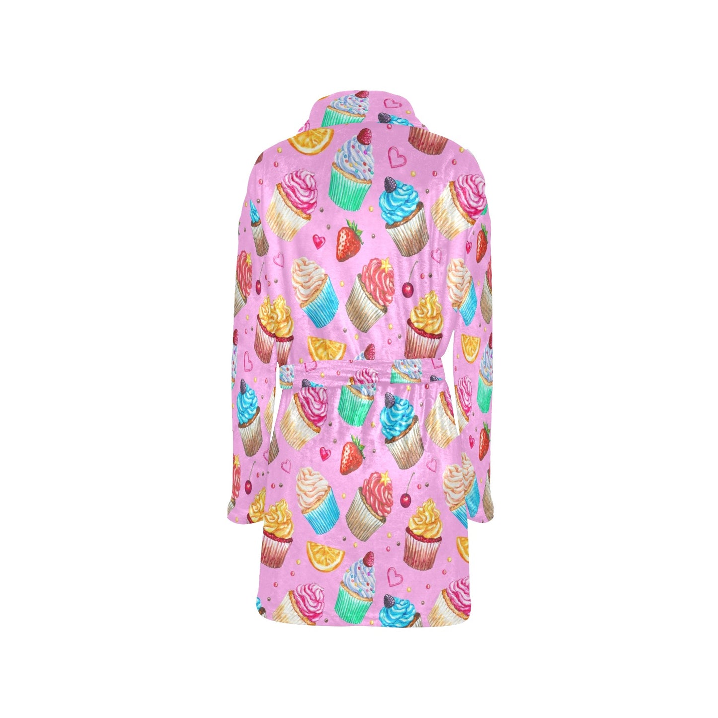 Cupcake Pattern Print Design CP05 Women's Fleece Robe