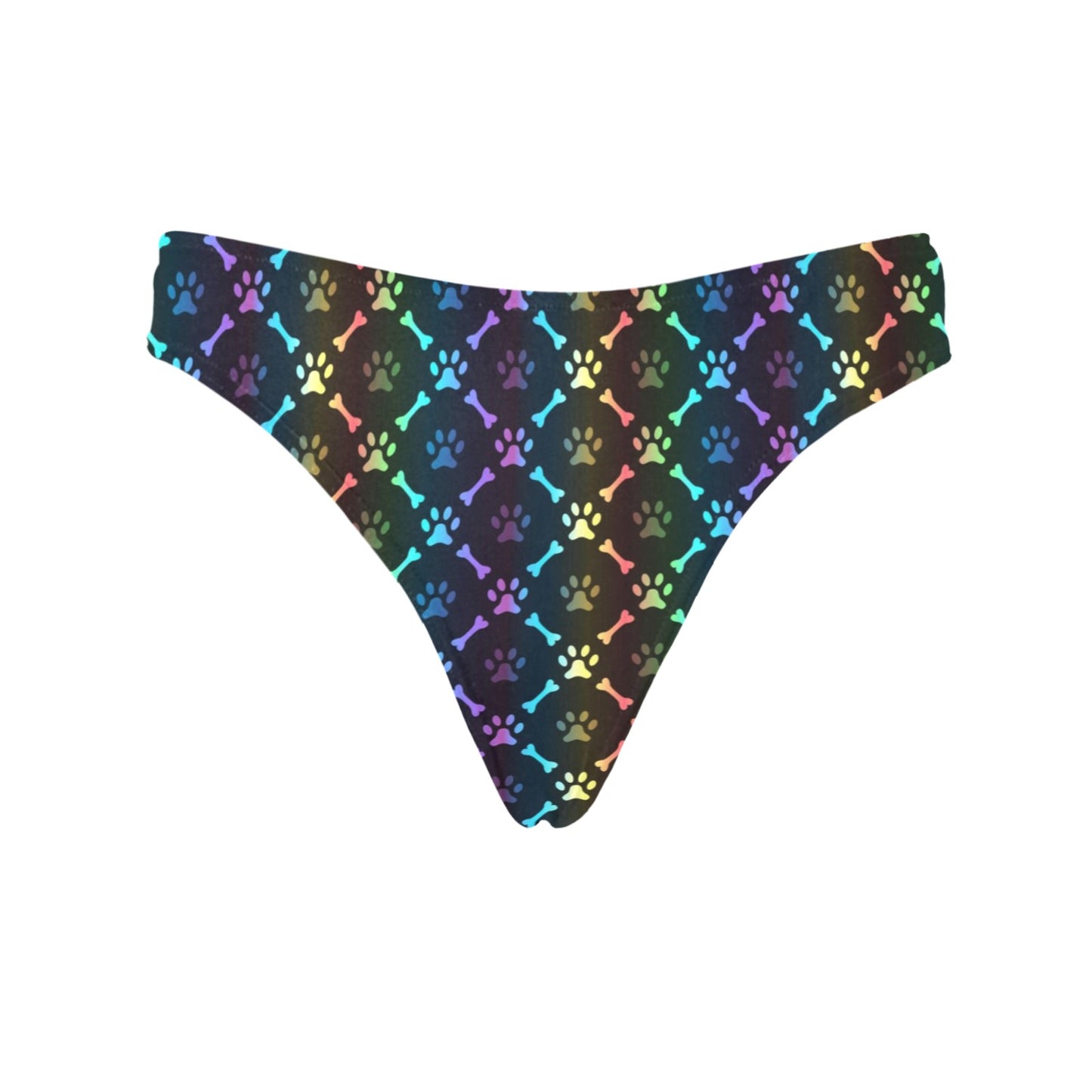 Paw Rainbow Print Women's Thongs