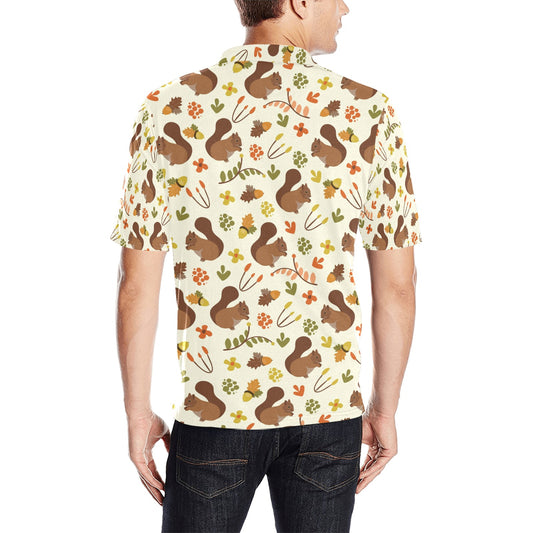 Squirrel Print Design LKS3010 Men Polo Shirt