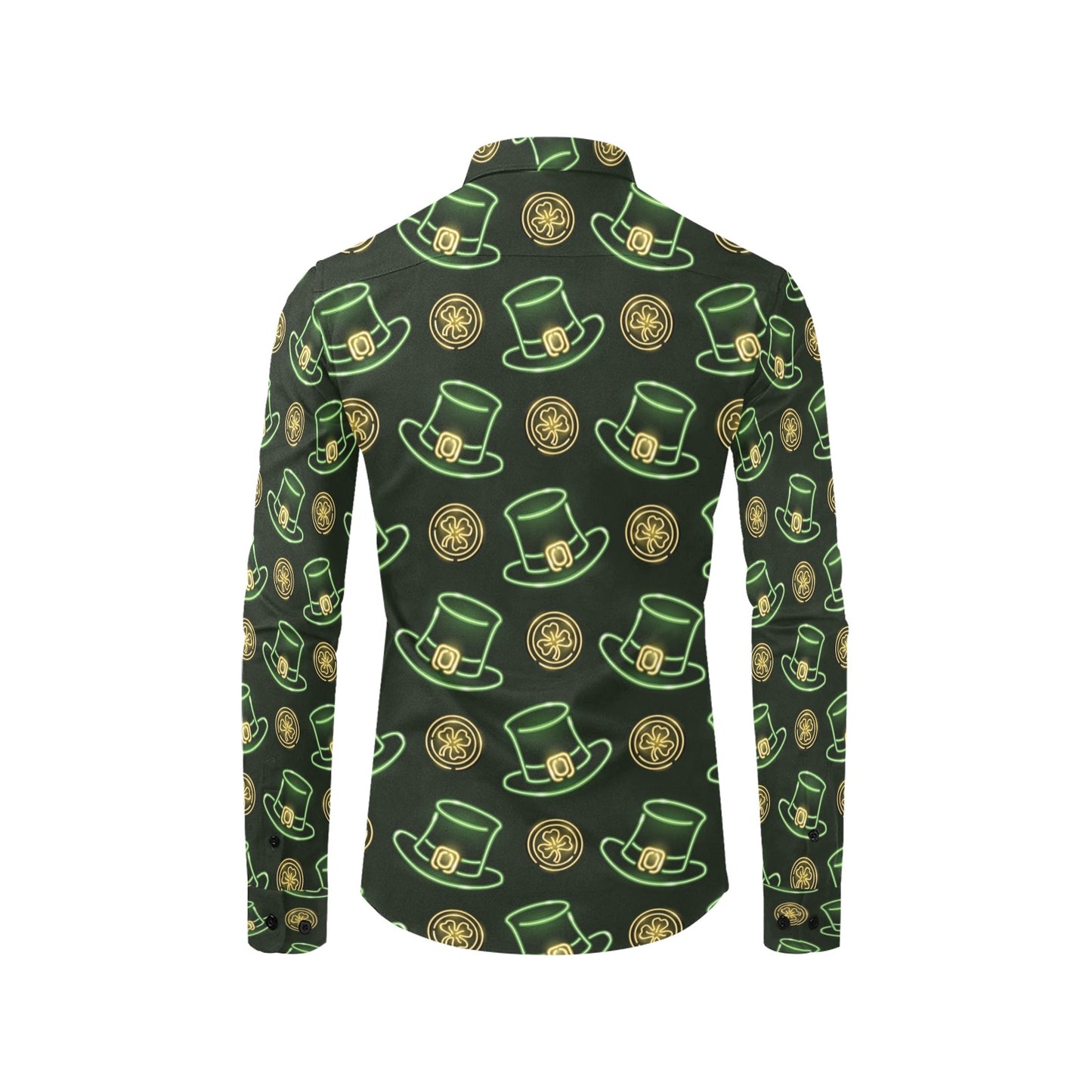 St Patricks Day Print Design LKS308 Men's Long Sleeve Dress Shirt
