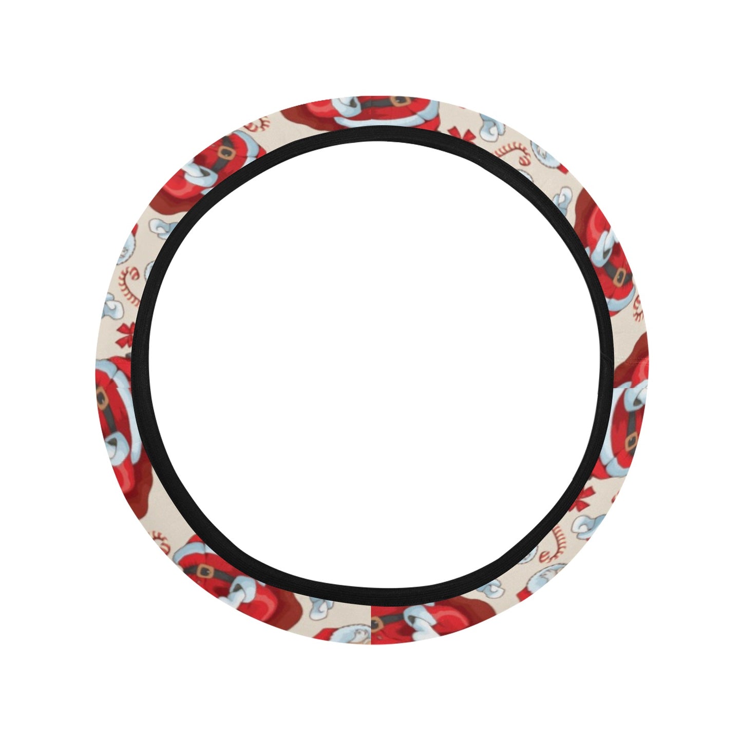 Santa Christmas Themed Print Design LKS302 Steering Wheel Cover with Elastic Edge