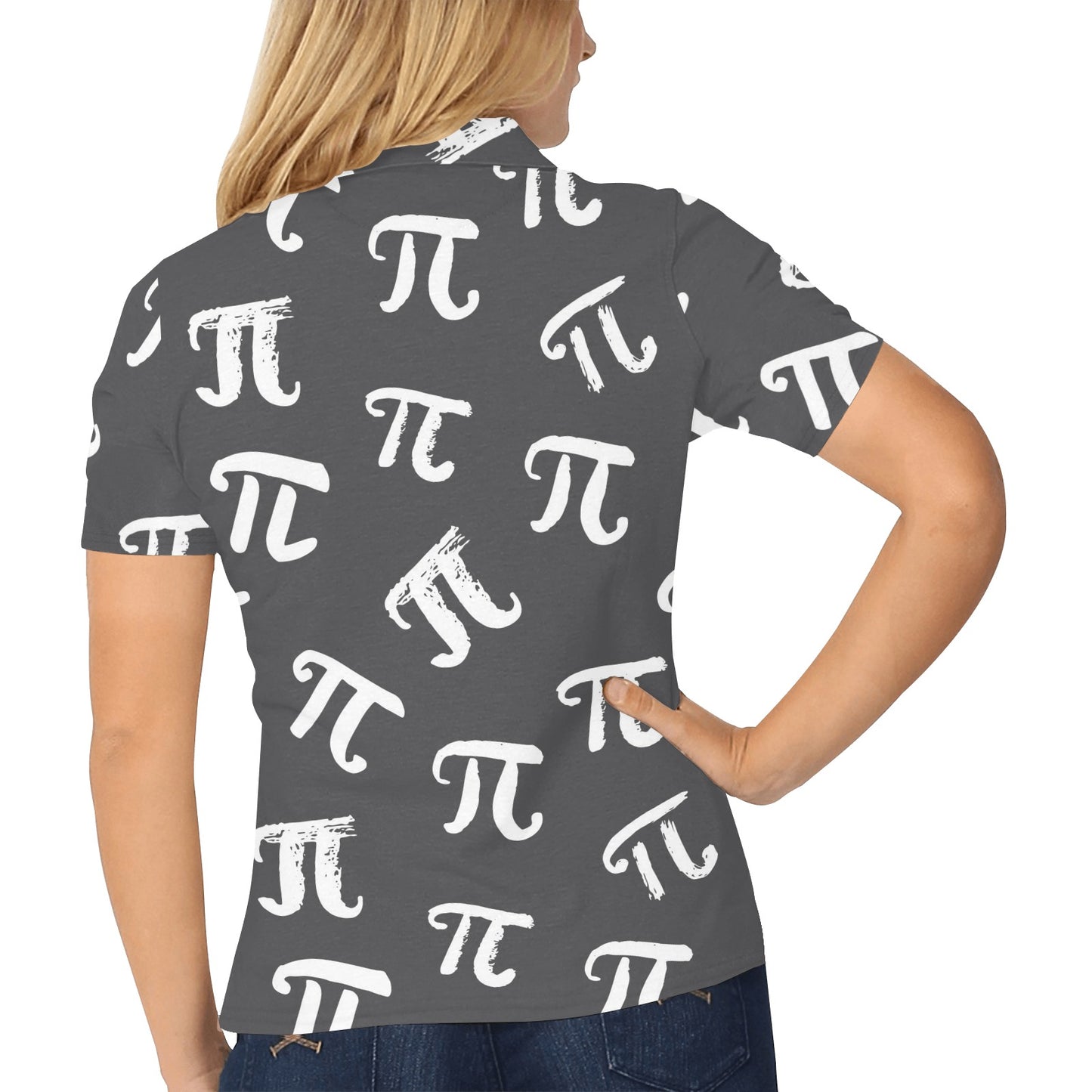 Pi Day Pattern Print Design A02 Women's Polo Shirt