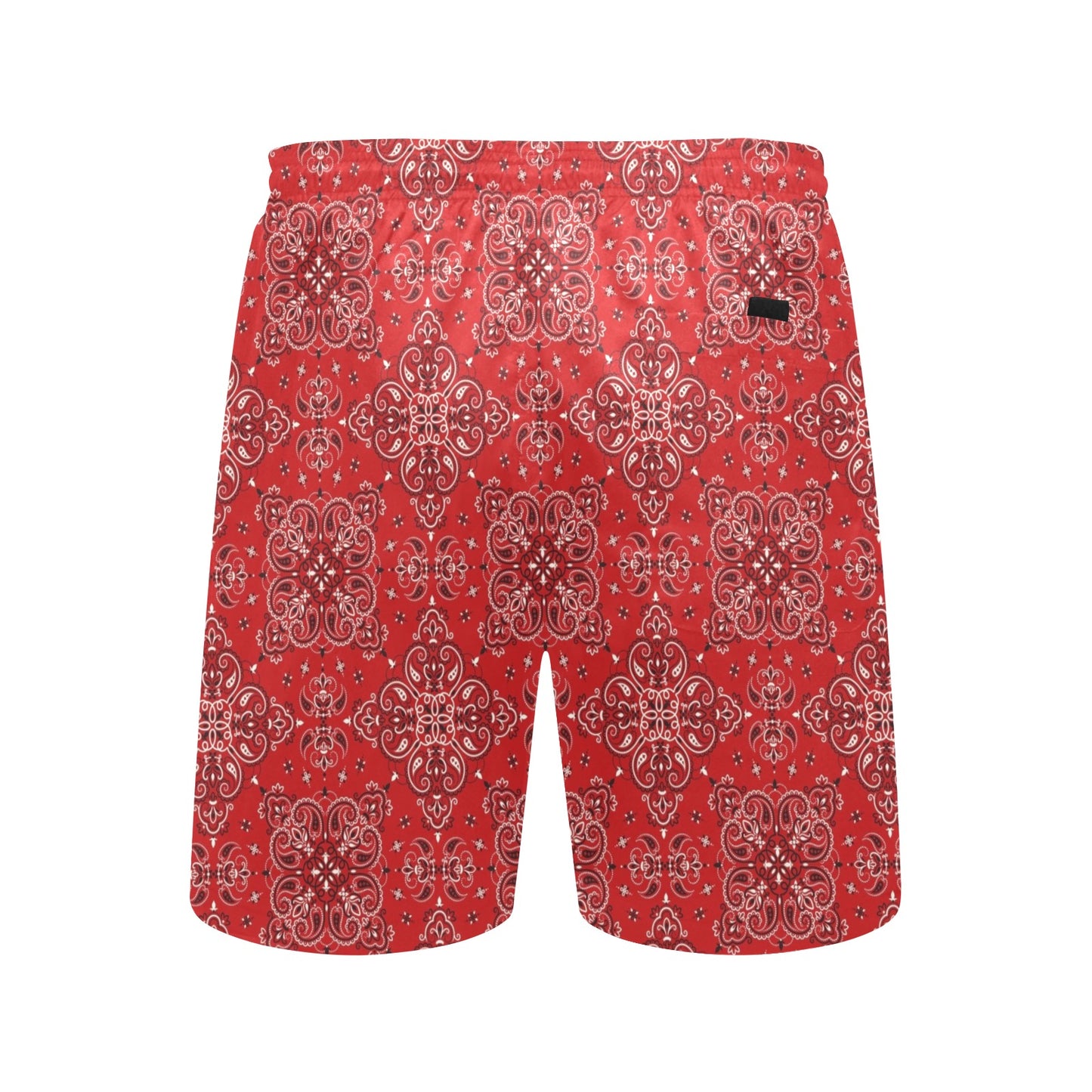 Bandana Red Pattern Print Design LKS3010 Men's Swim Trunks Beach Shorts