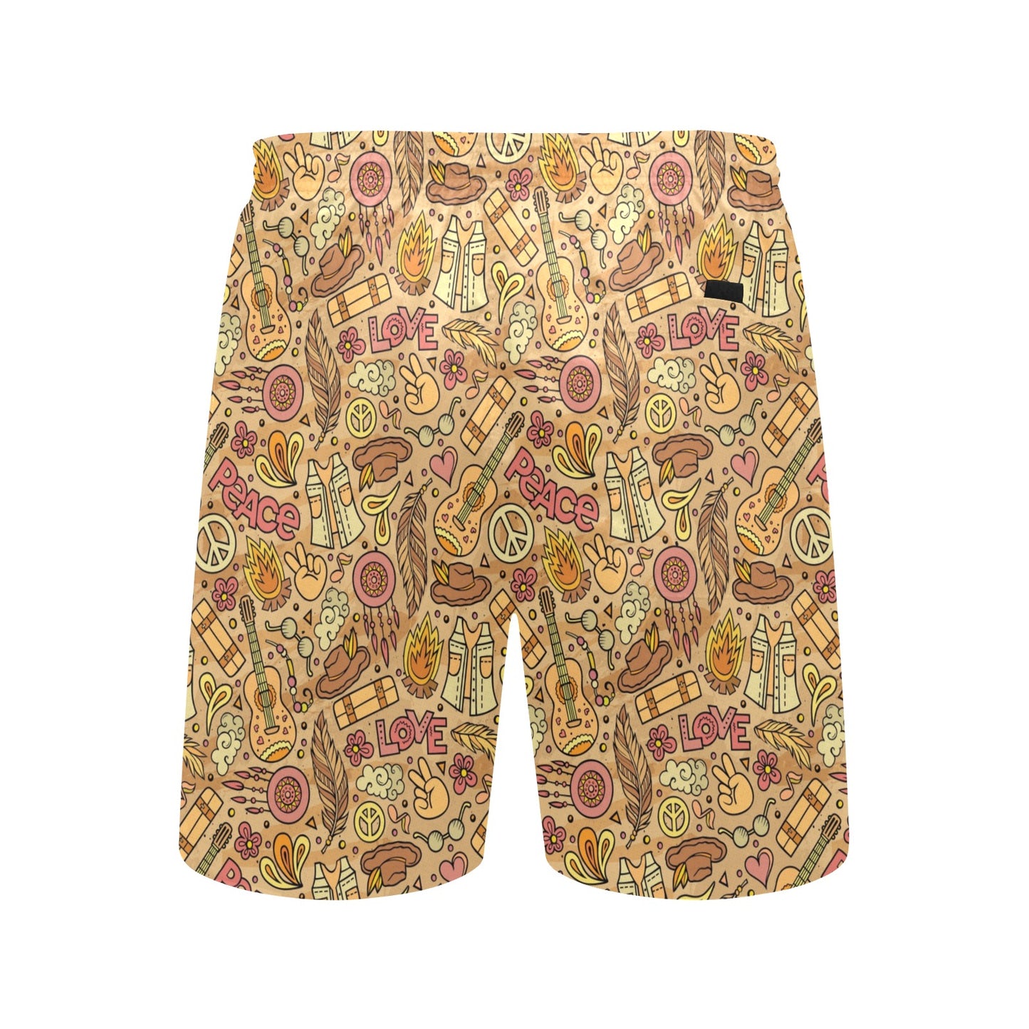 Hippie Print Design LKS305 Men's Swim Trunks Beach Shorts