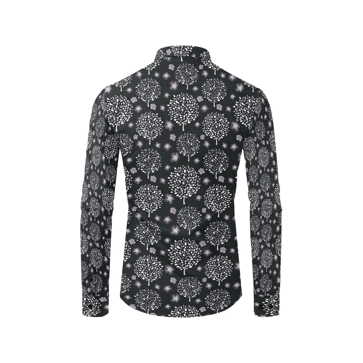 Tree Of Life Print Design LKS304 Men's Long Sleeve Dress Shirt