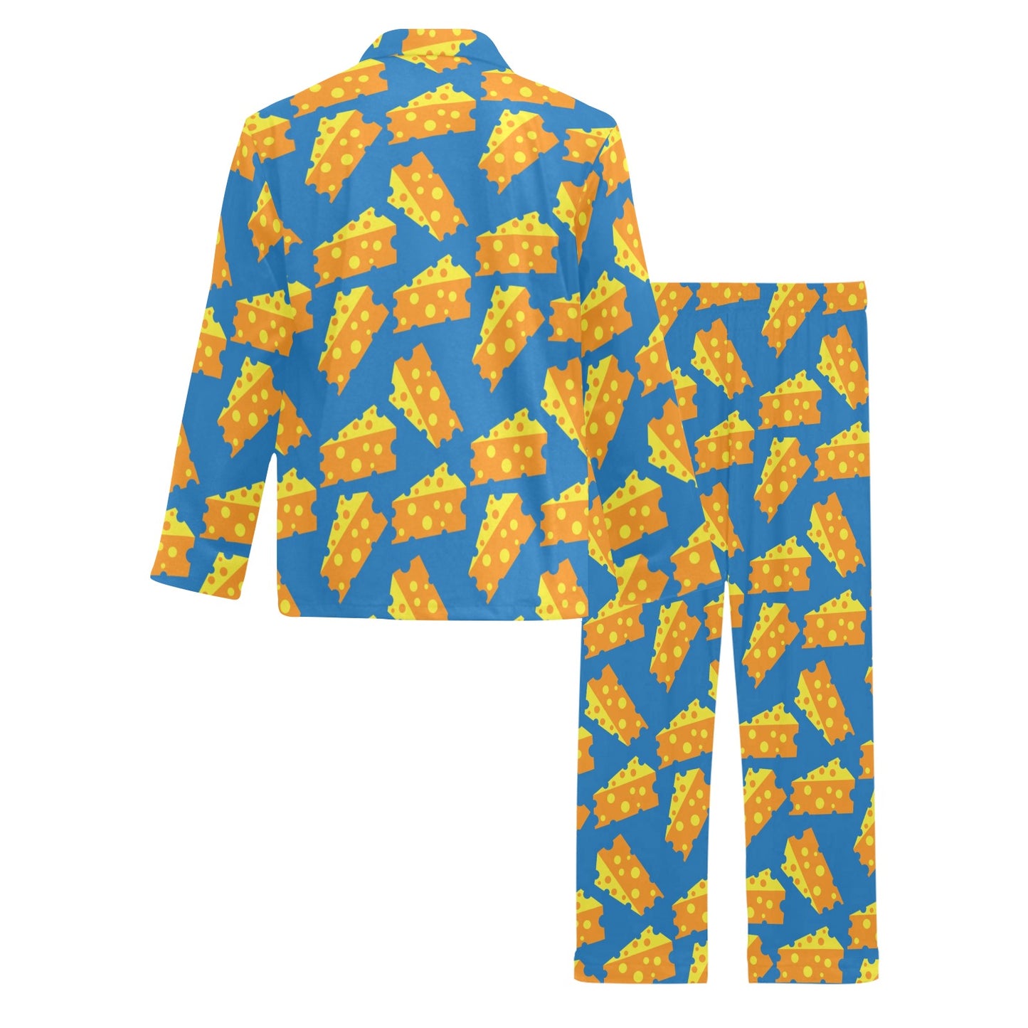 Cheese Pattern Print Design 05 Men's Long Pajama Set
