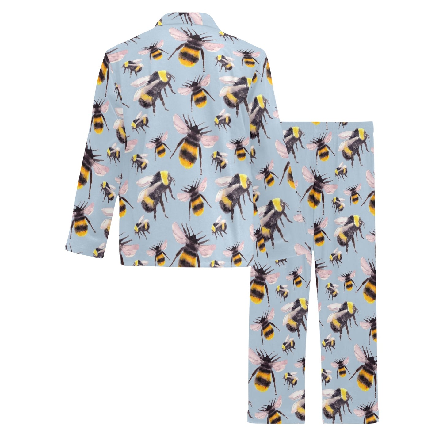 Bee Pattern Print Design BEE08 Men's Long Pajama Set