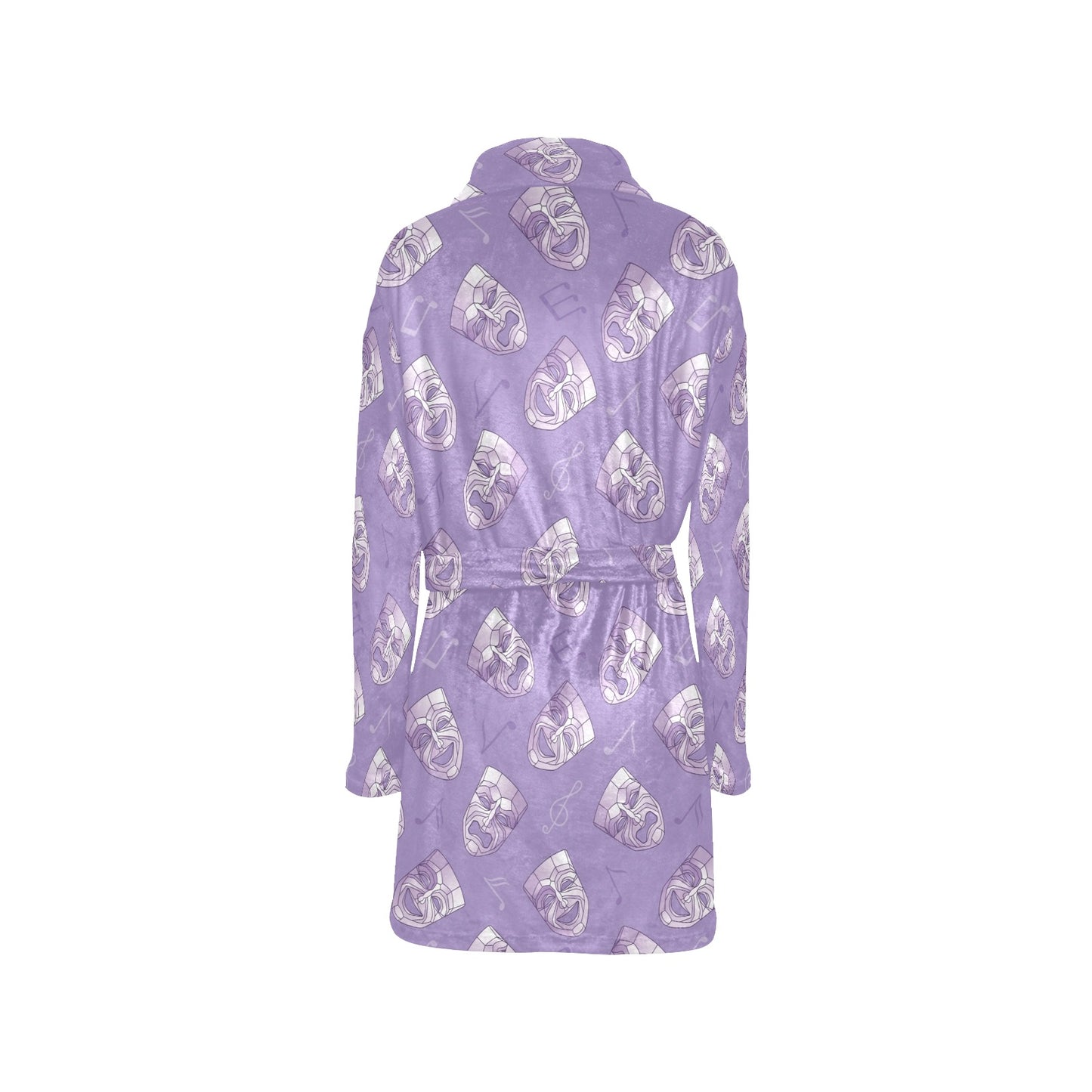 Acting Mask Pattern Print Design 05 Women's Fleece Robe