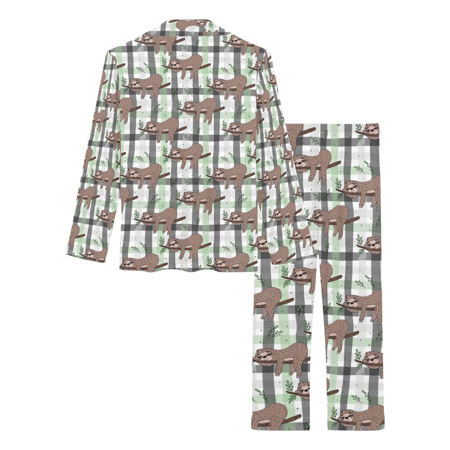Sloth Print Design LKS301 Women's Long Pajama Set