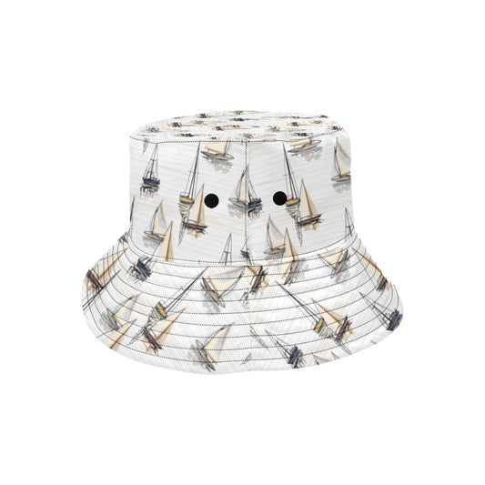 Sailboat Paint Pattern Print Design LKS307 Unisex Bucket Hat