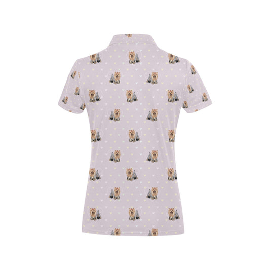 Yorkshire Terriers Print Design LKS302 Women's Polo Shirt