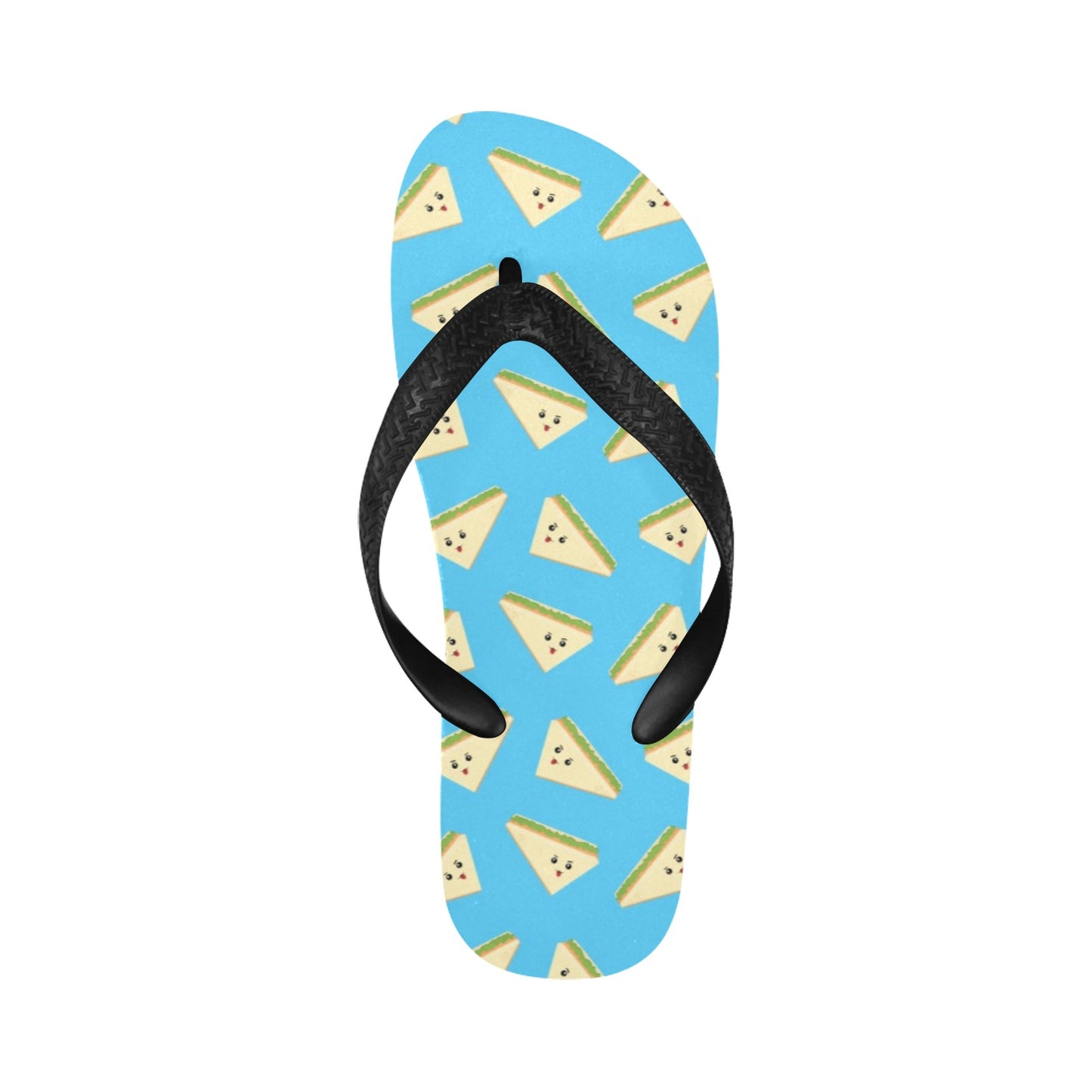 Sandwich Emoji Print Design LKS305 Flip Flops