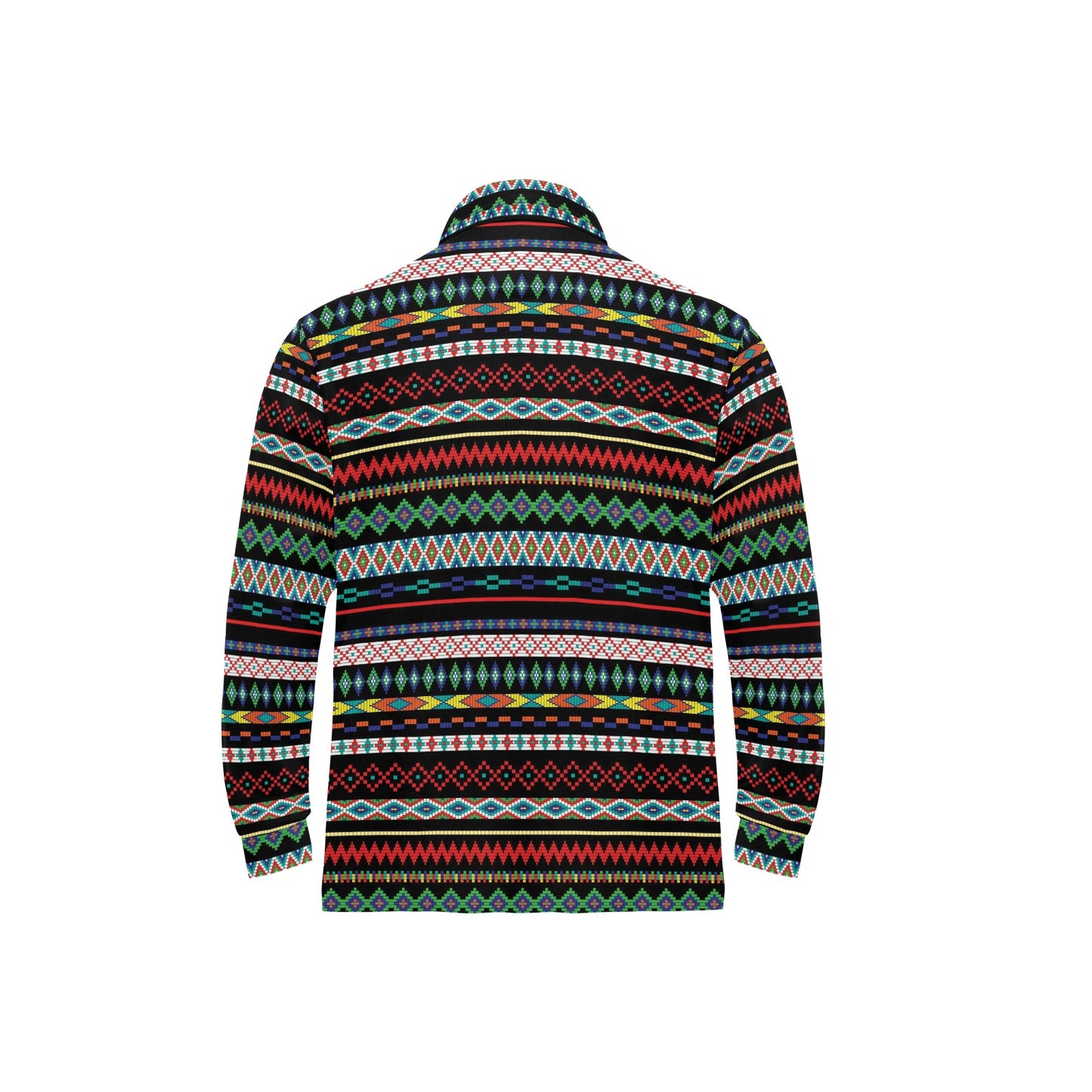 Southwest Pattern Print Design LKS302 Long Sleeve Polo Shirt For Men's