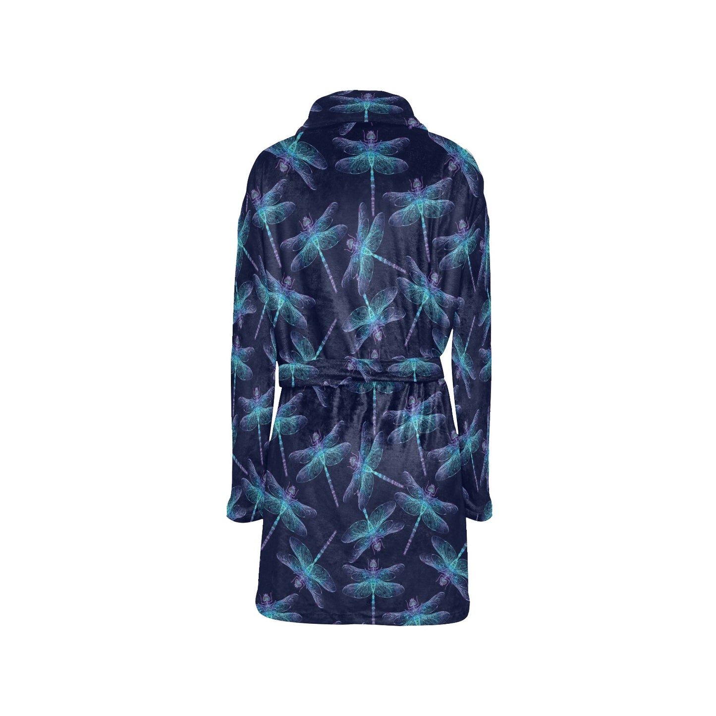 Dragonfly Hand Drawn Style Print Women's Fleece Robe