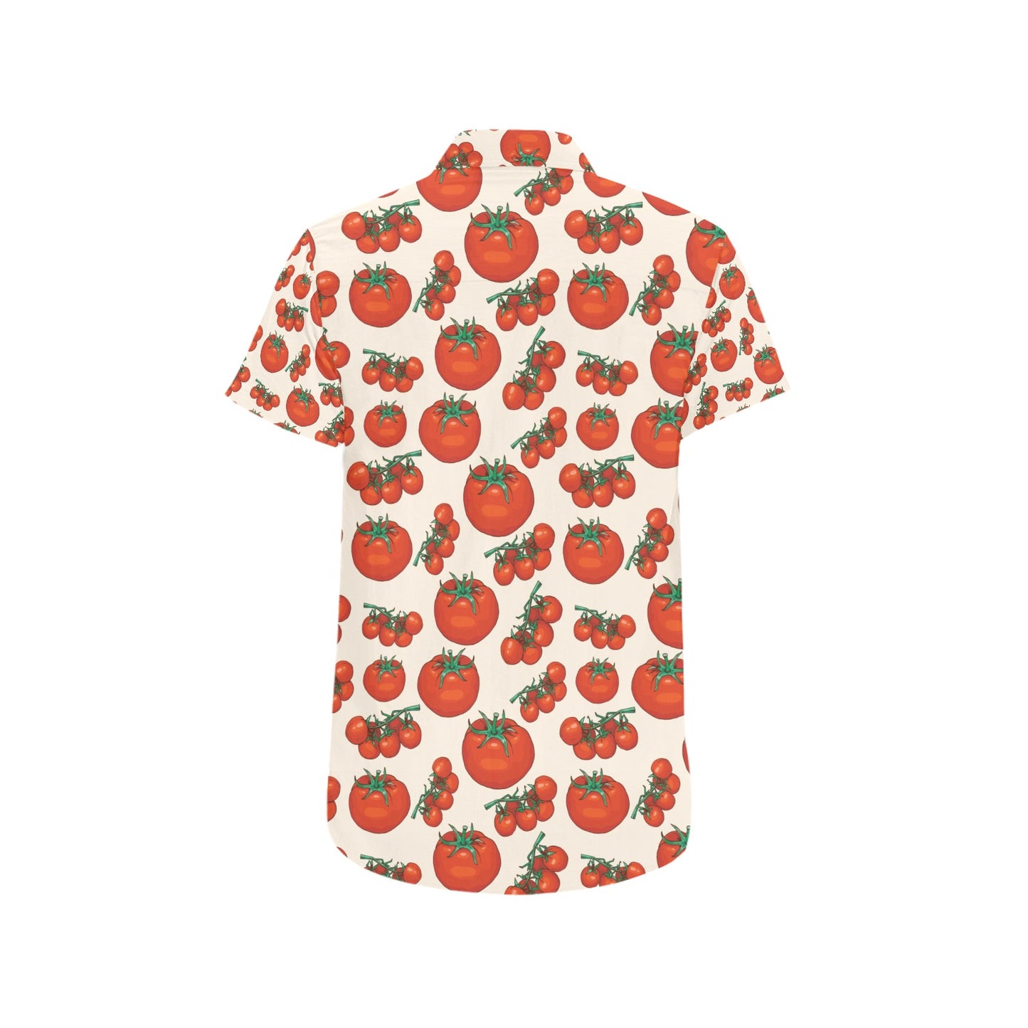 Tomato Print Design LKS302 Men Short Sleeve Button Up Shirt