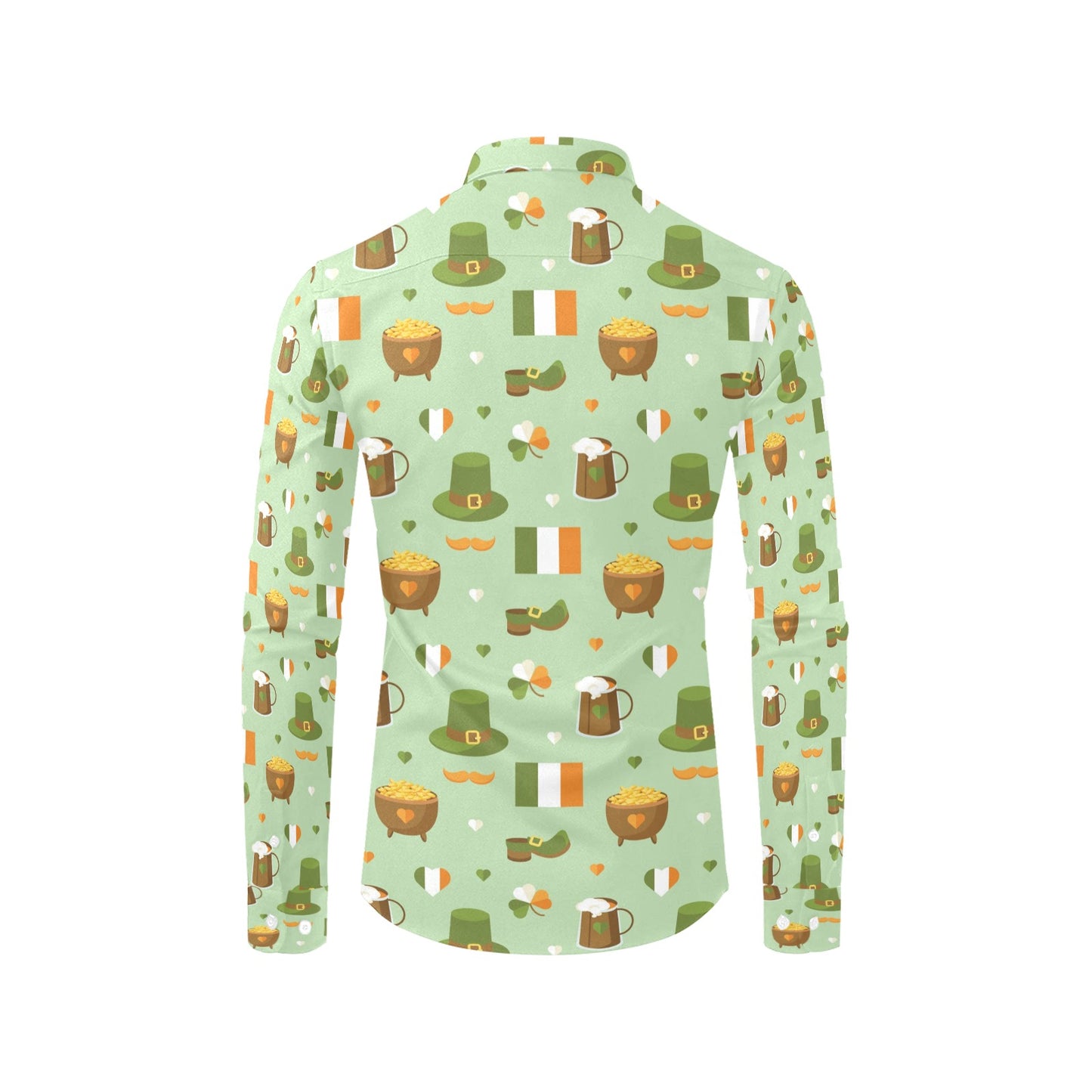 St Patricks Day Print Design LKS302 Men's Long Sleeve Dress Shirt