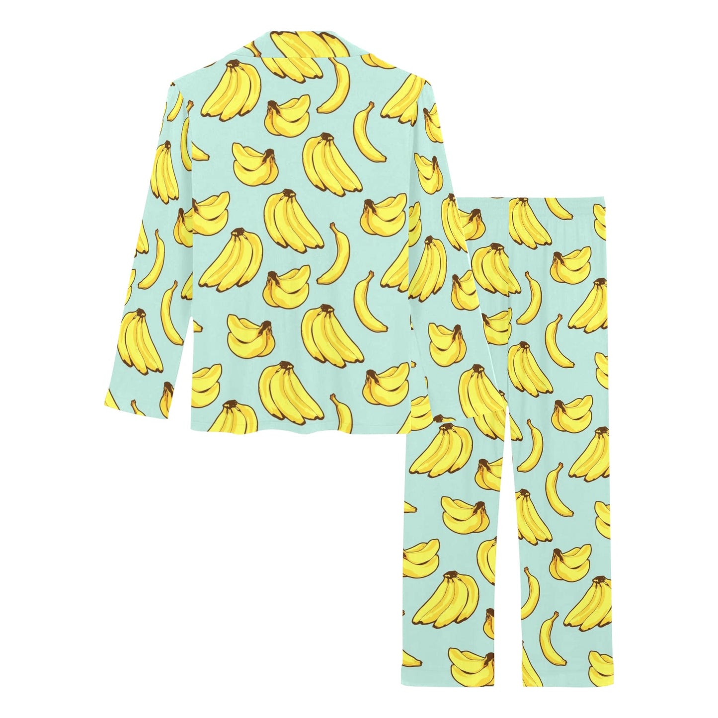 Banana Pattern Print Design BA04 Women's Long Pajama Set