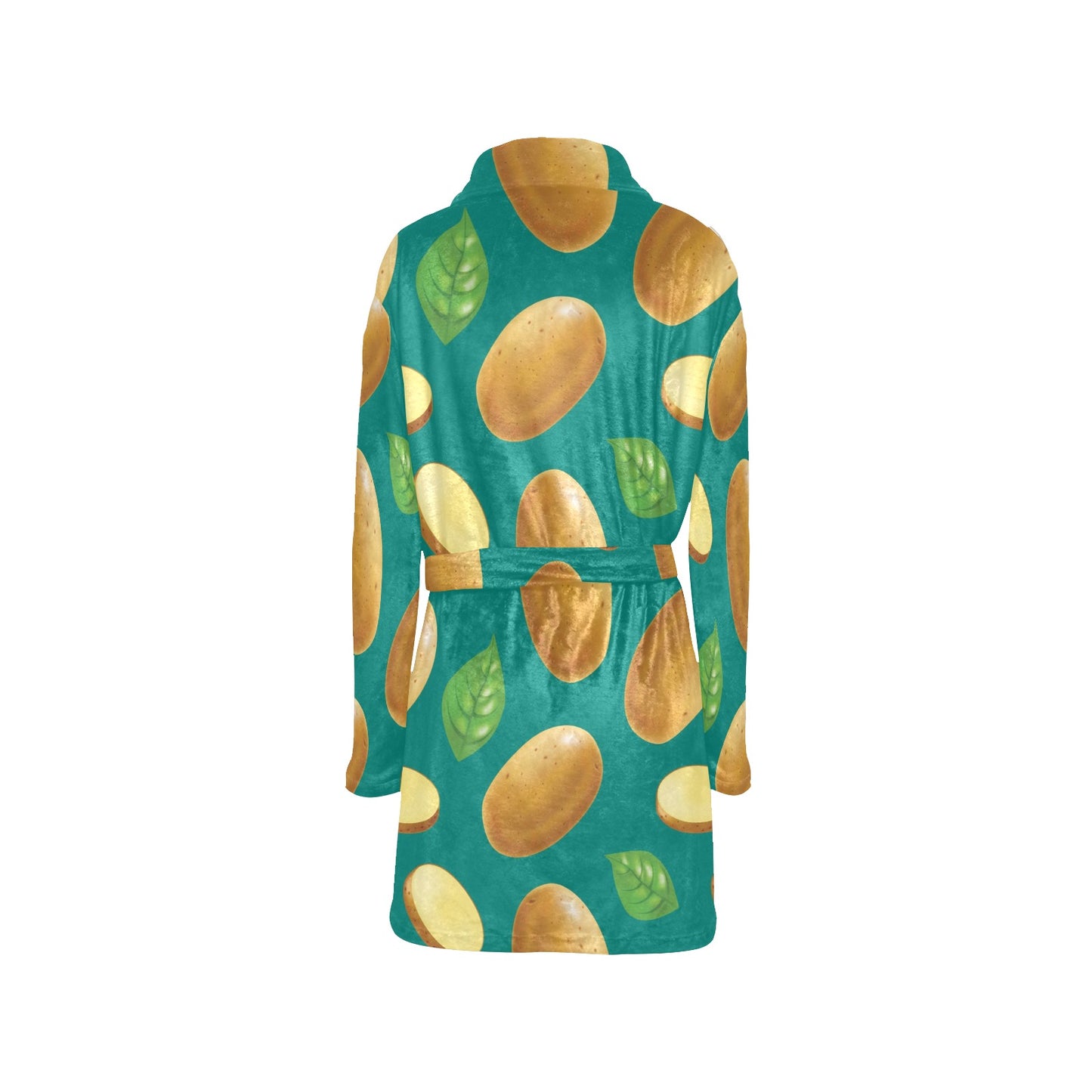 Potato Pattern Print Design A04 Women's Fleece Robe