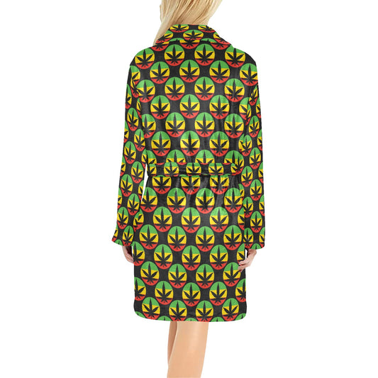 Rasta Reggae Color Design Women's Fleece Robe
