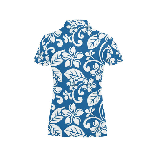 Plumeria Pattern Print Design PM013 Women's Polo Shirt