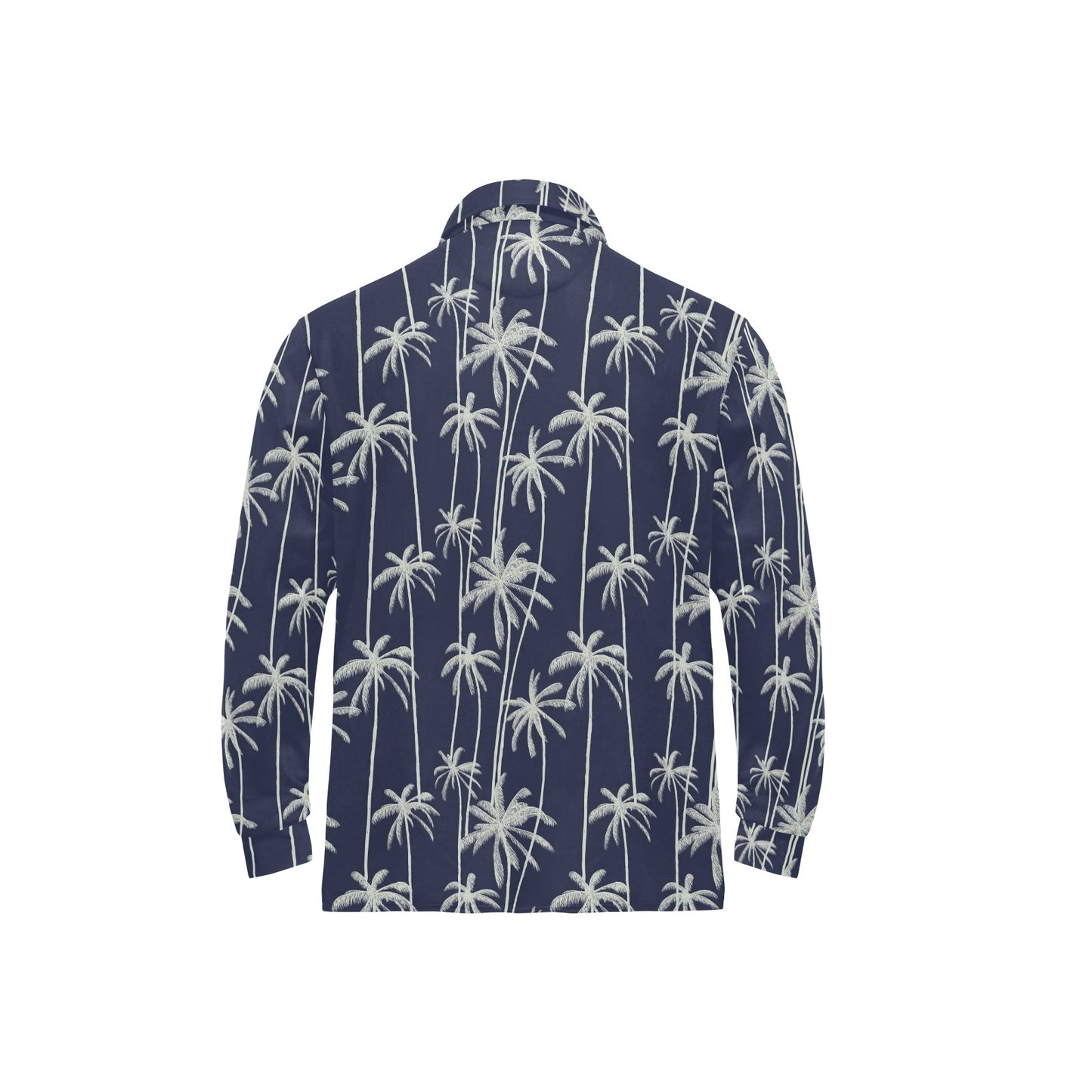 Palm Tree Pattern Print Design PT06 Long Sleeve Polo Shirt For Men's
