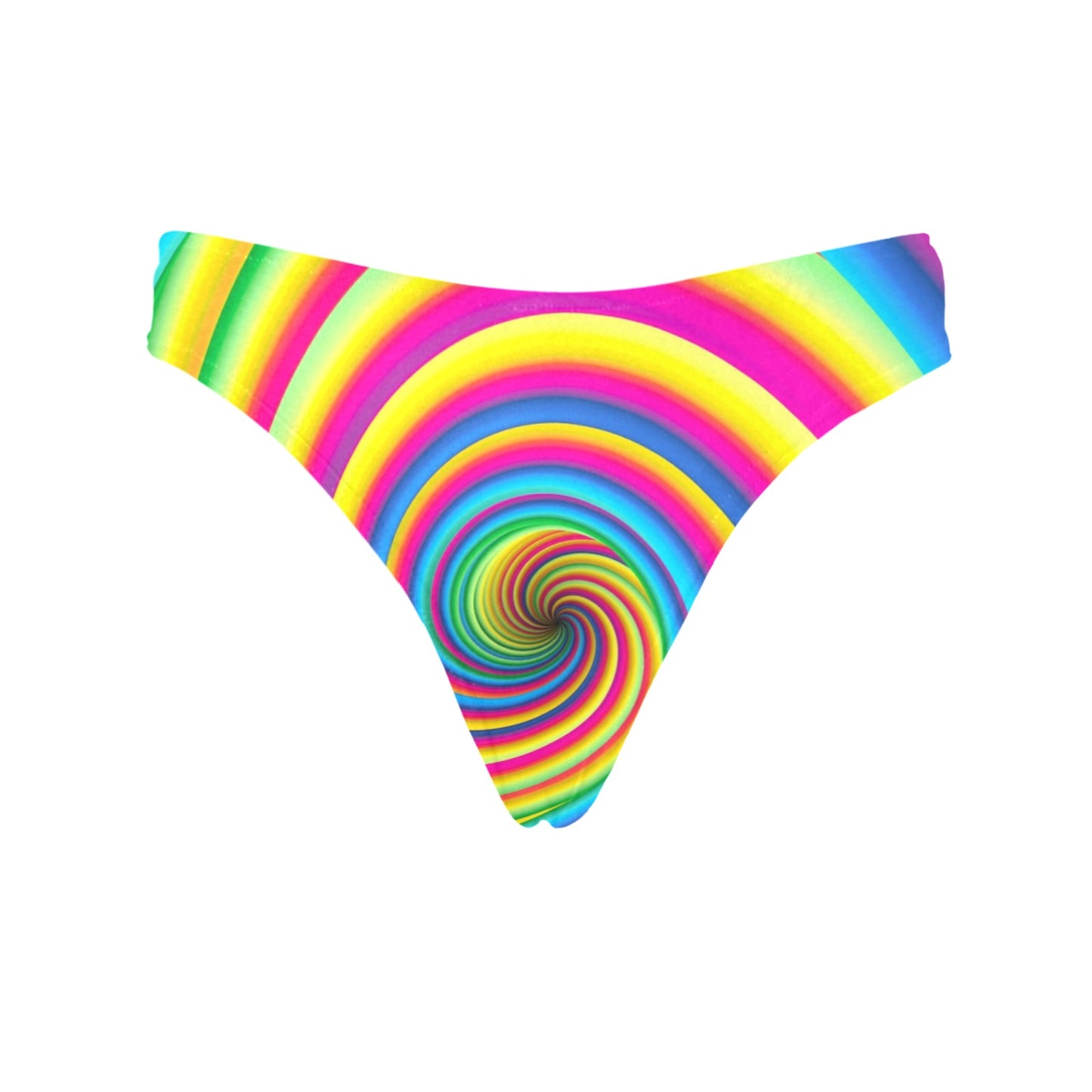 Vortex Twist Swirl Rainbow Design Women's Thongs