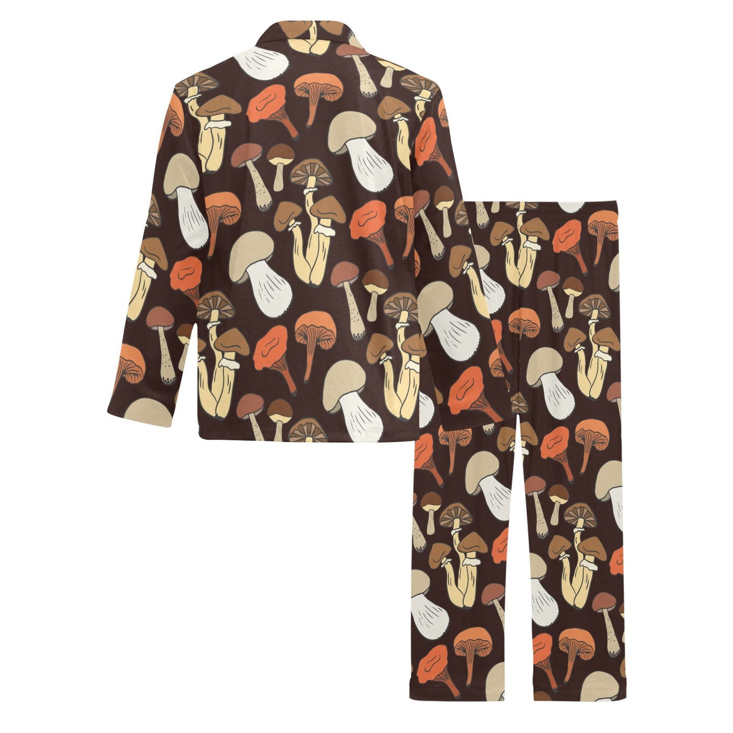 Mushroom Pattern Print Design A05 Men's Long Pajama Set
