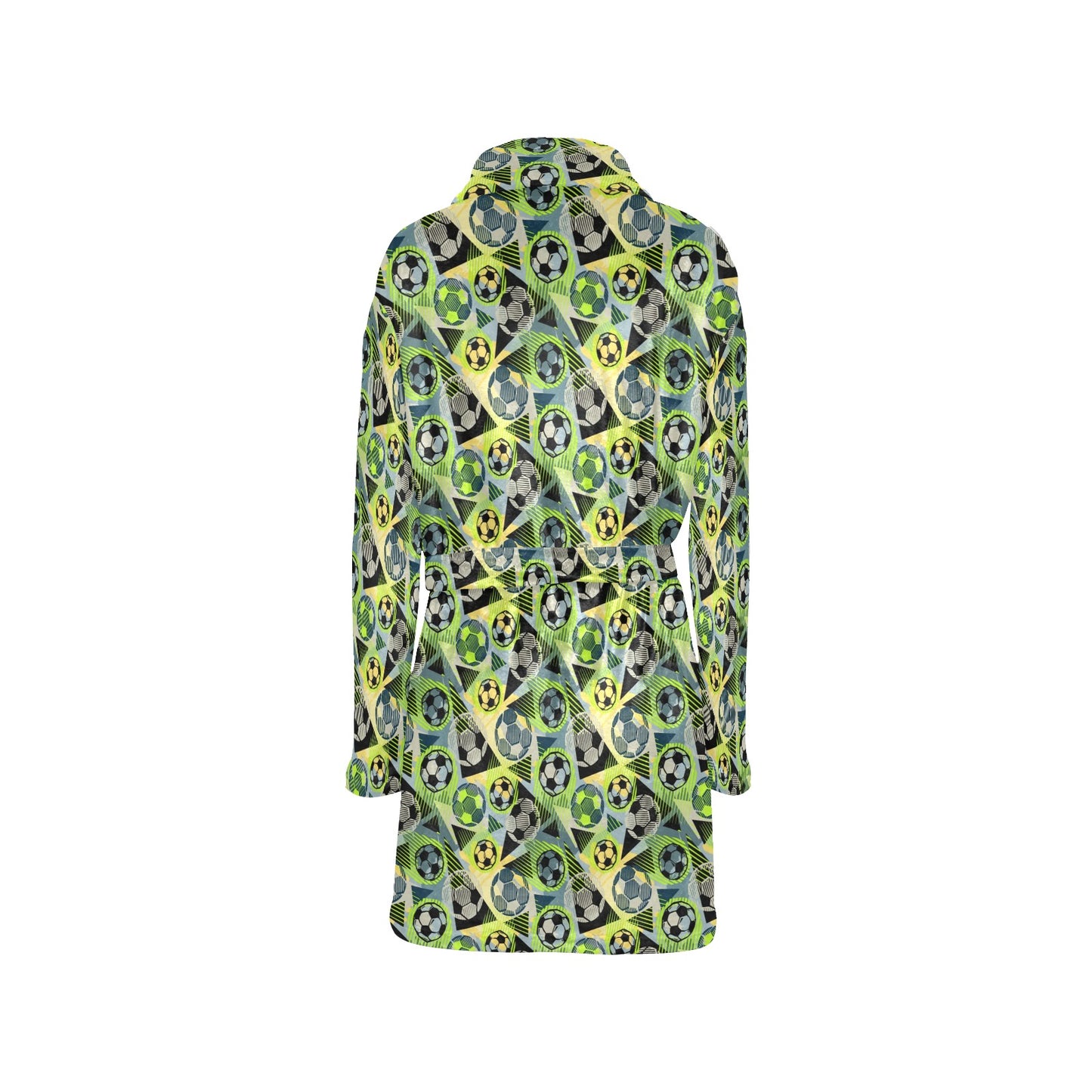 Soccer Ball Themed Print Pattern Women's Fleece Robe