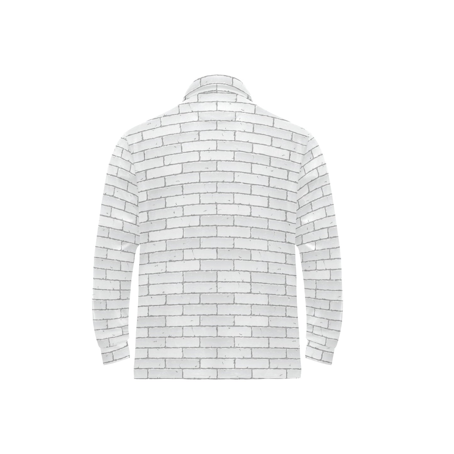 Brick White Pattern Print Design 03 Long Sleeve Polo Shirt For Men's
